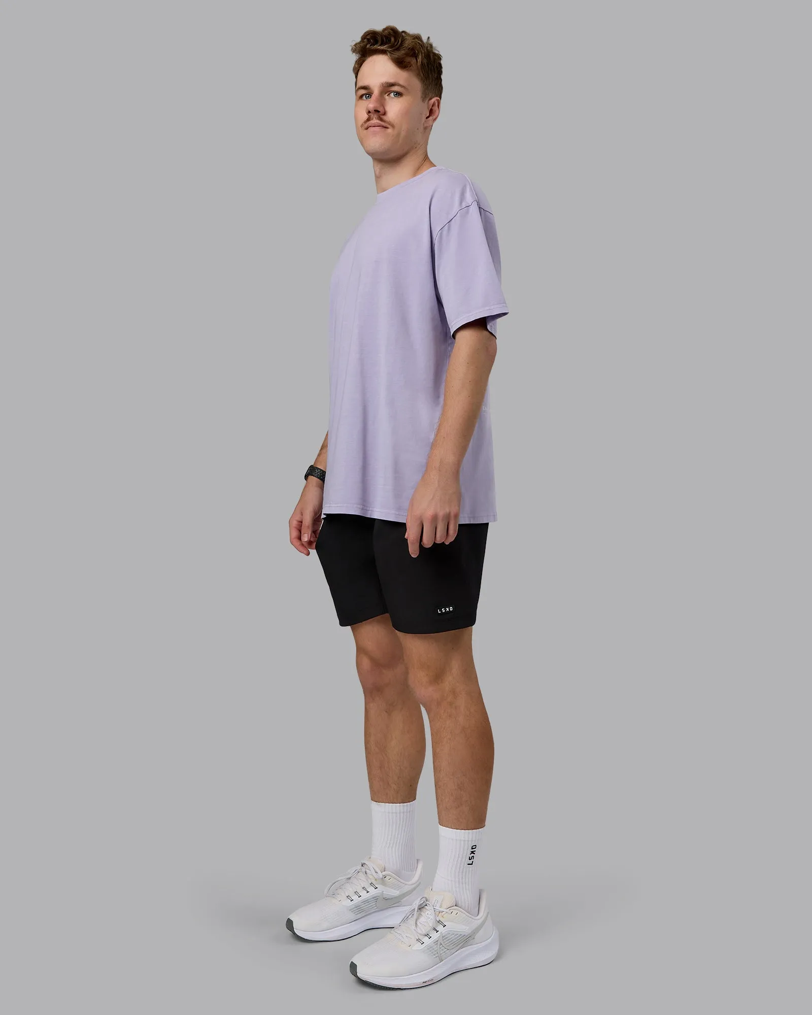 Heart FLXCotton Oversized Tee - Washed Violet Ray-White