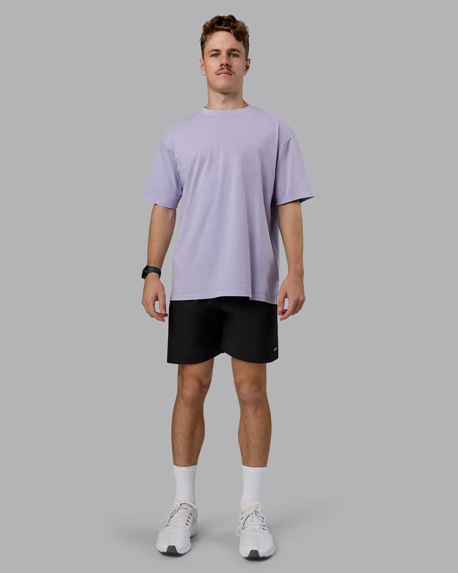 Heart FLXCotton Oversized Tee - Washed Violet Ray-White