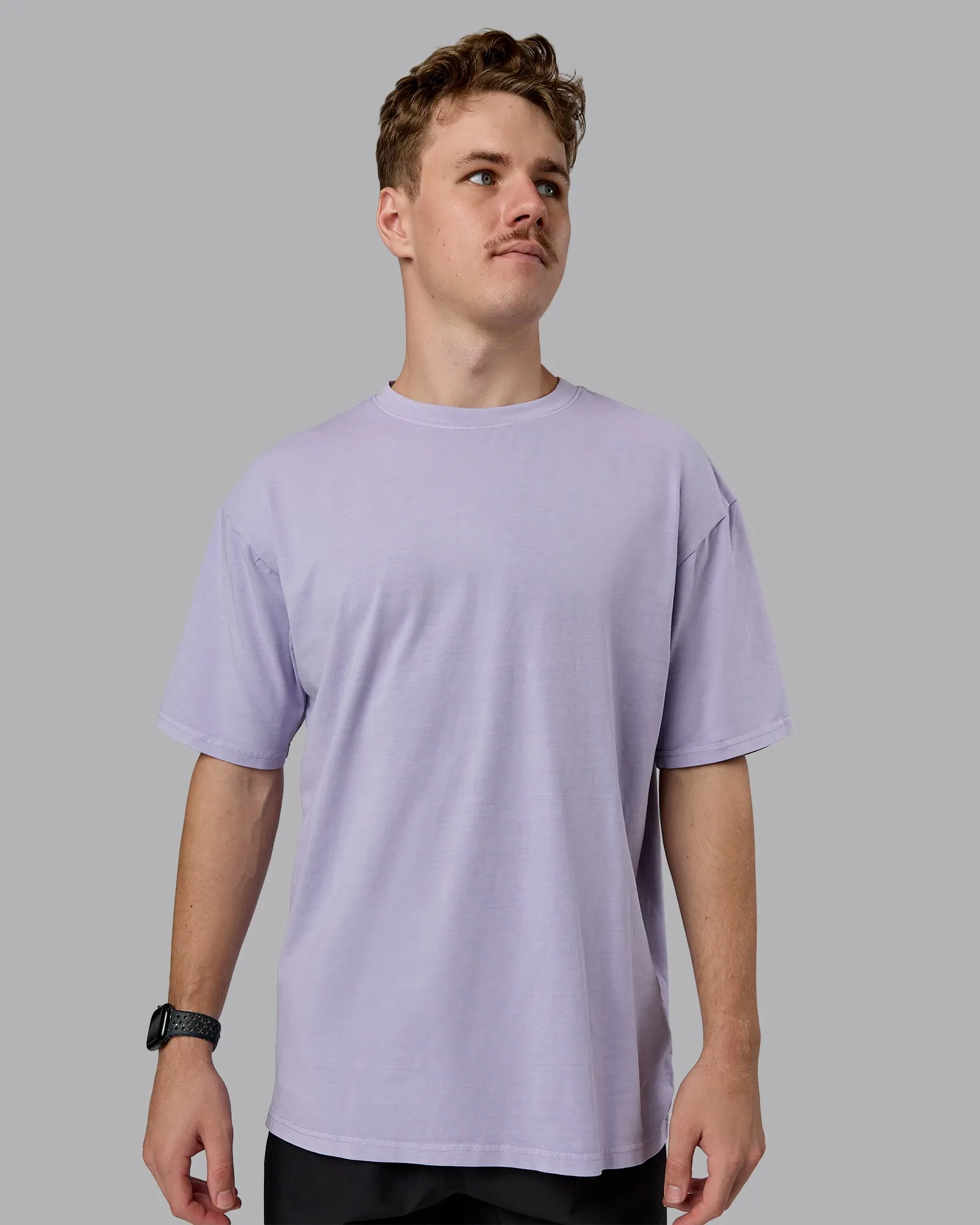 Heart FLXCotton Oversized Tee - Washed Violet Ray-White