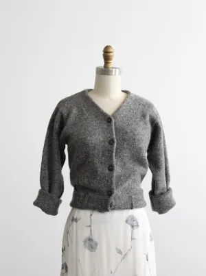 heathered gray cardigan 1919 Vintage