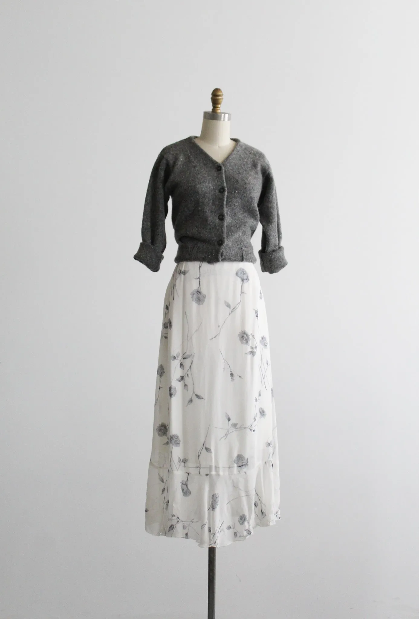 heathered gray cardigan 1919 Vintage