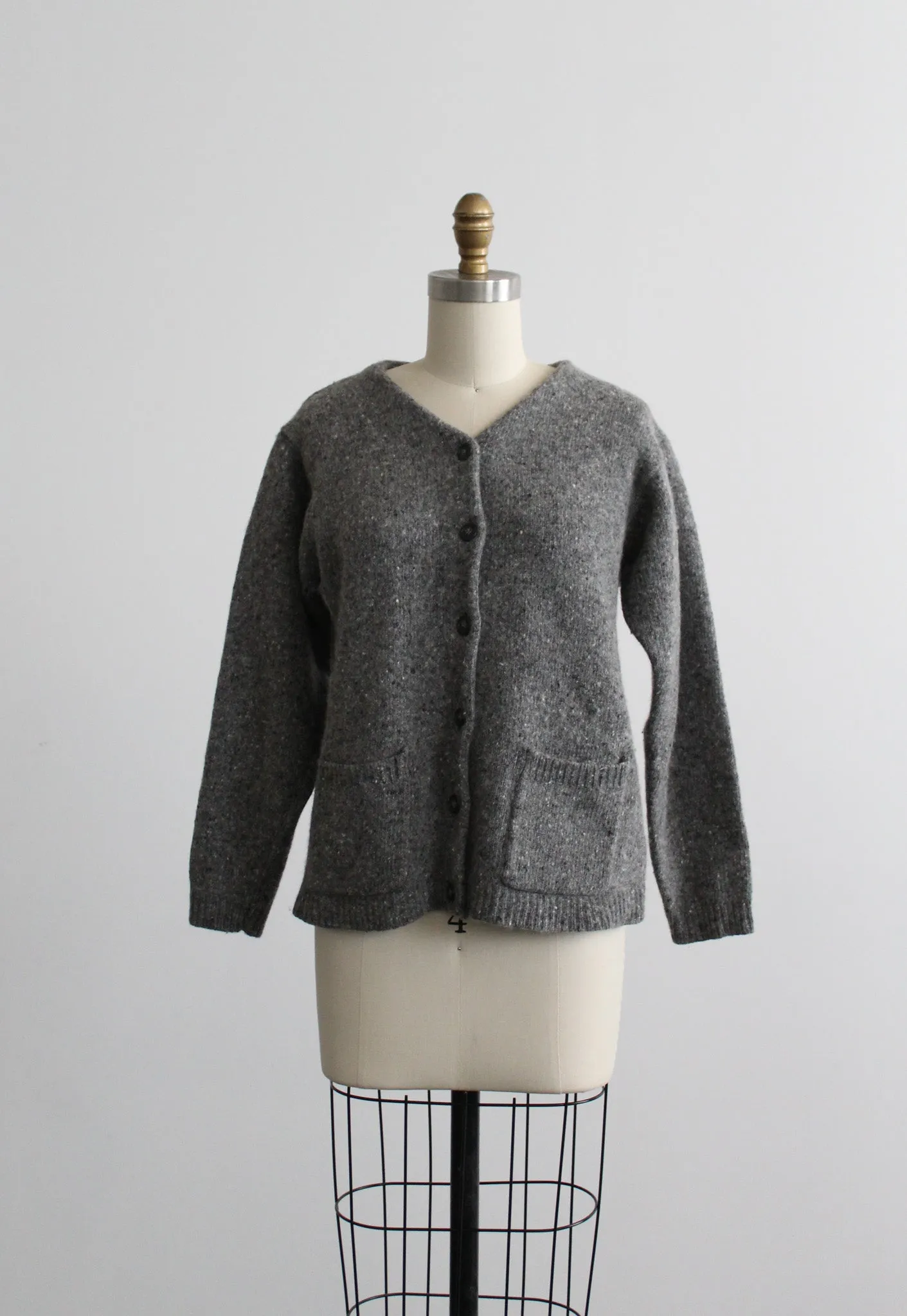 heathered gray cardigan 1919 Vintage