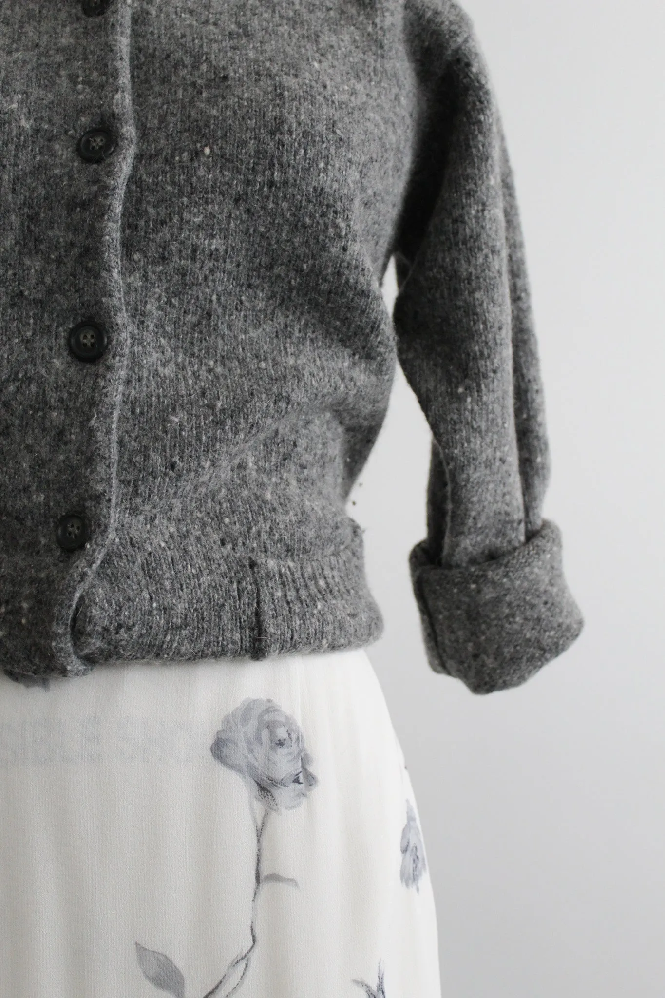 heathered gray cardigan 1919 Vintage