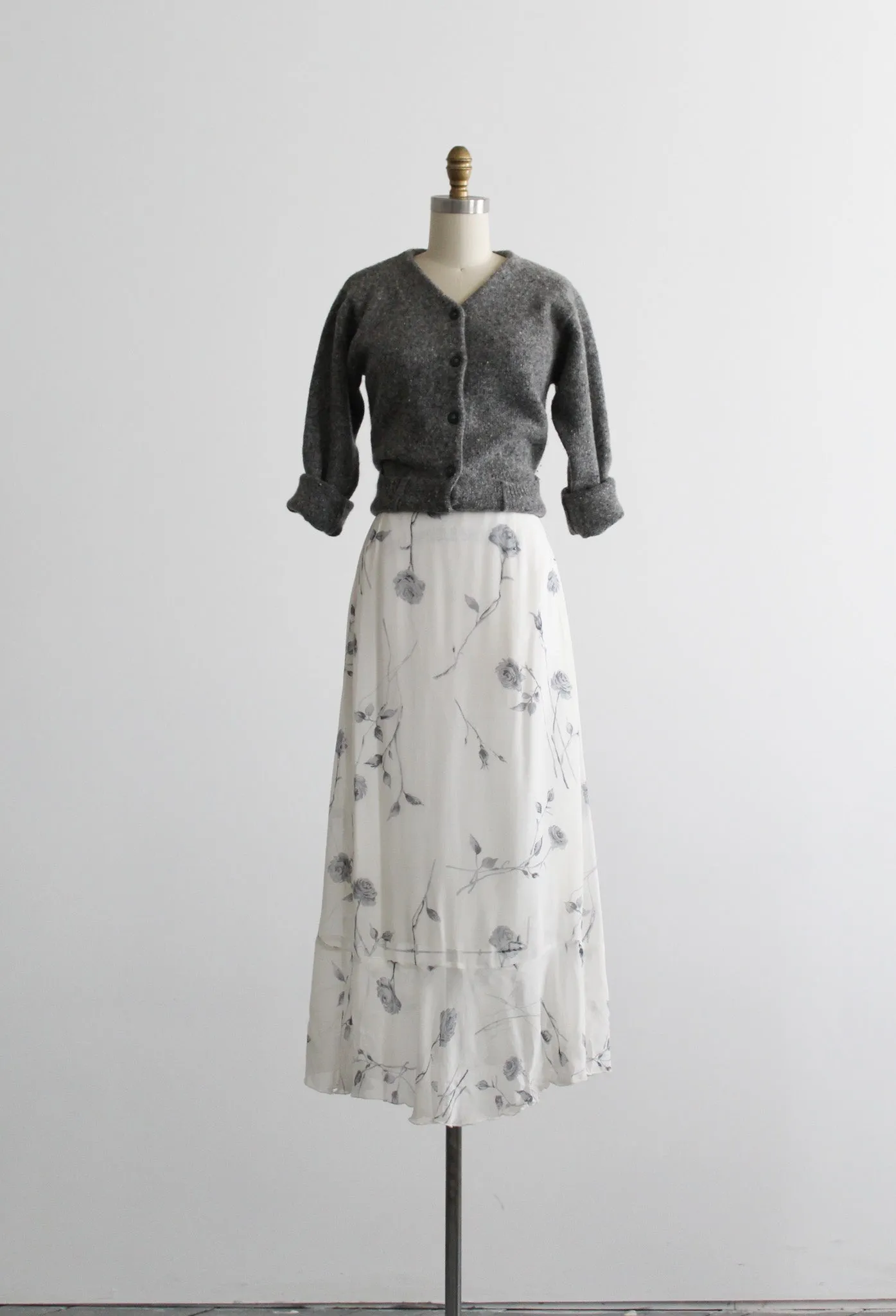 heathered gray cardigan 1919 Vintage