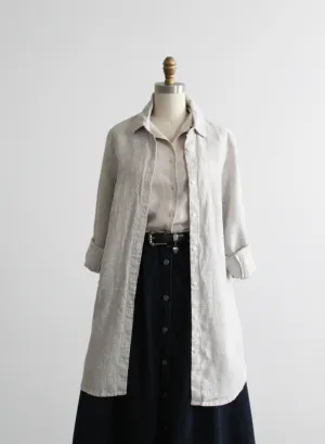 heron striped linen button up 1919 Vintage