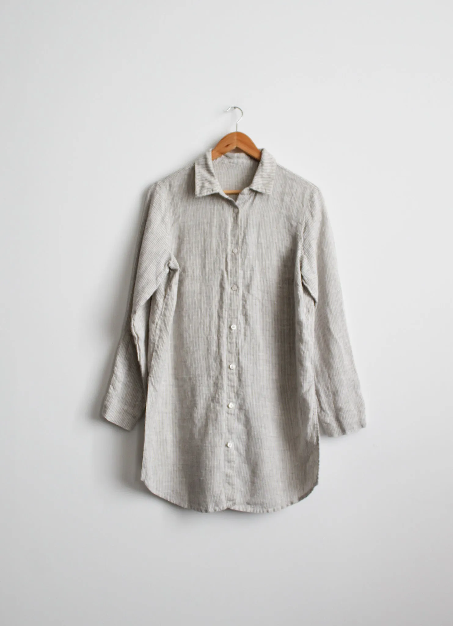 heron striped linen button up 1919 Vintage