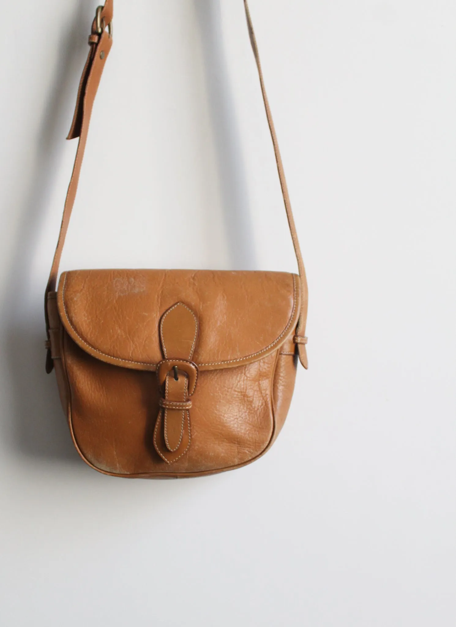 honey leather saddle bag 1919 Vintage