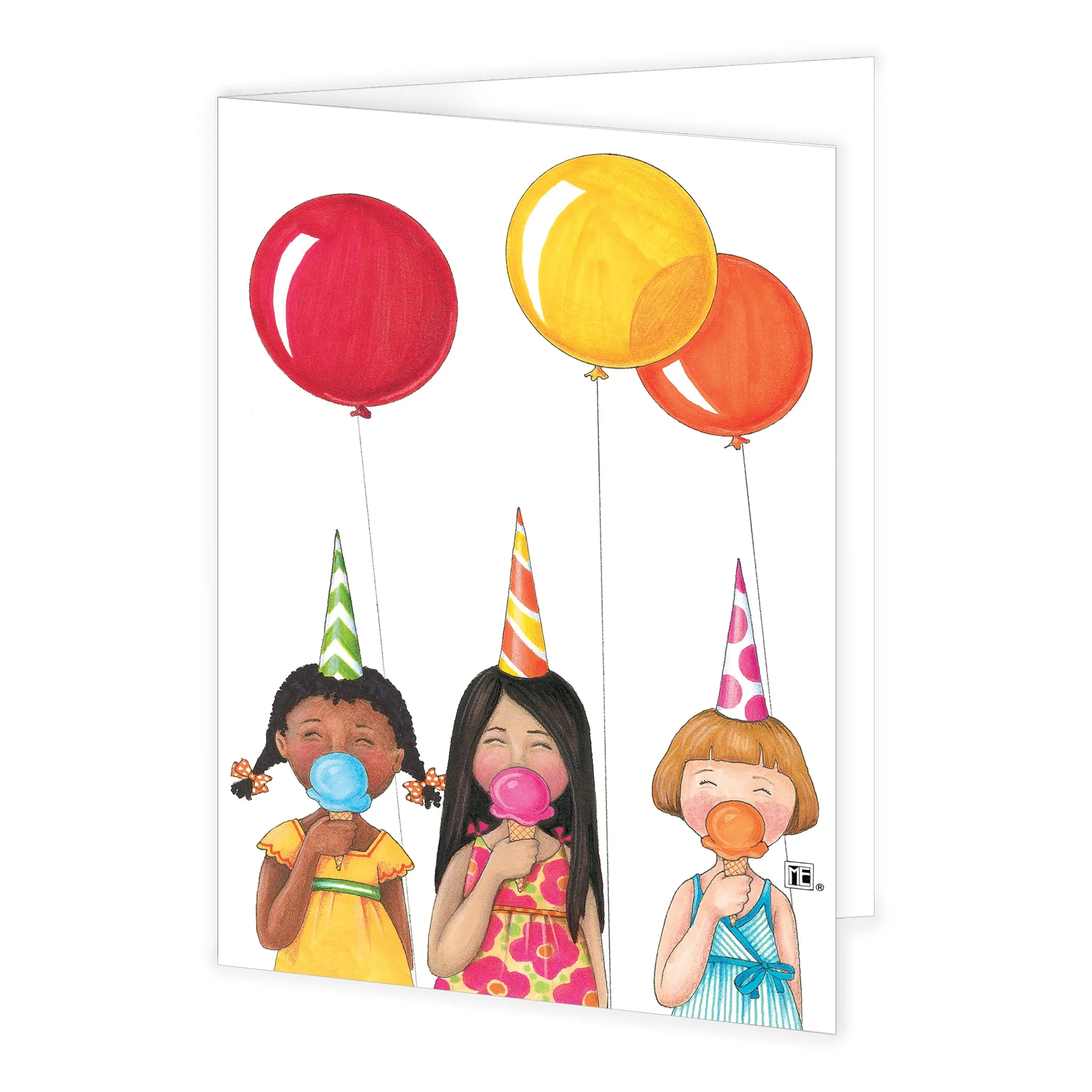 Ice Cream Cone Girls Greeting Card