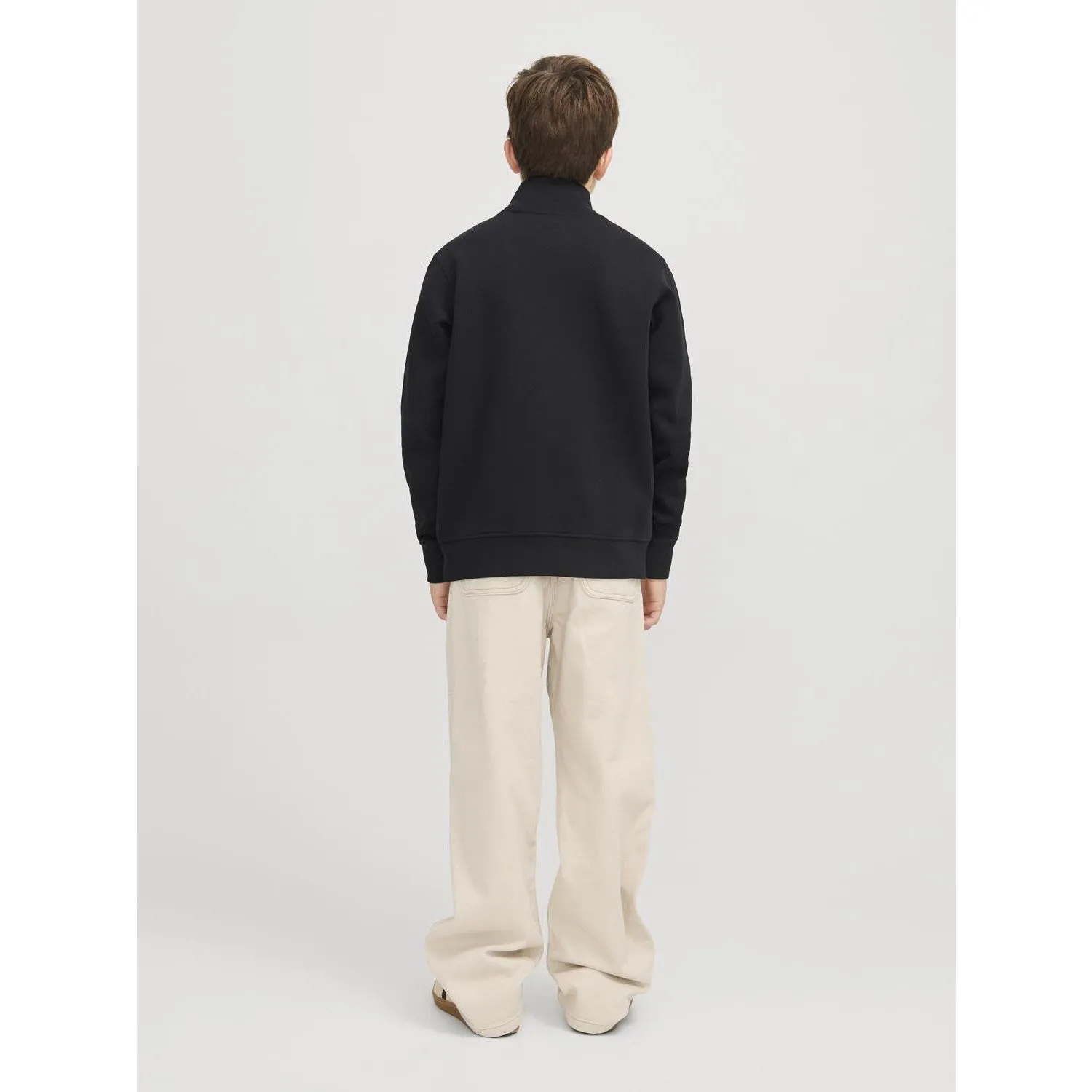 Jack & Jones Junior Black Bradley Sweatshirt Half Zip Noos