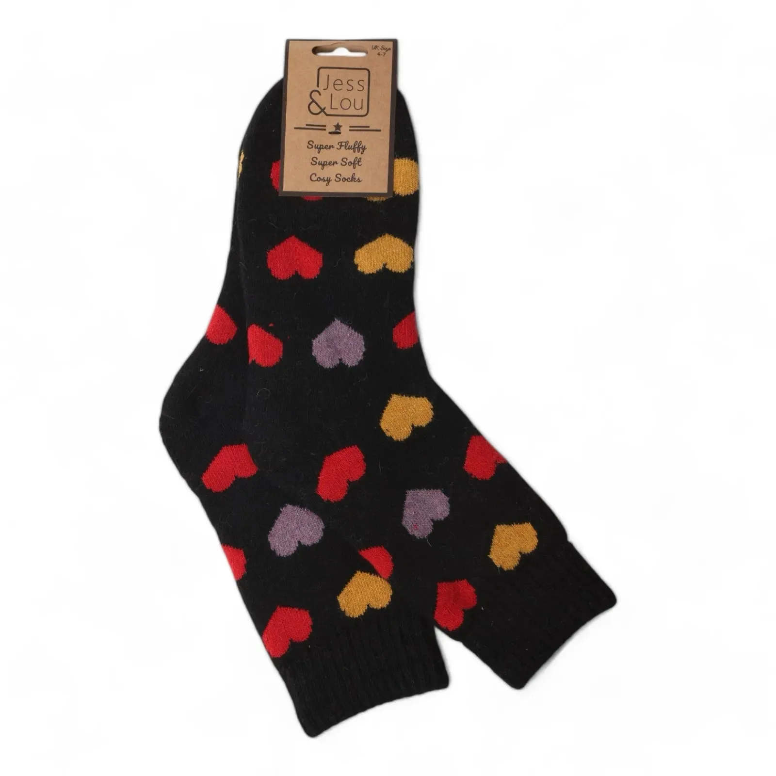 Jess & Lou Happy Hearts Ribbed Socks
