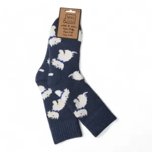 Jess & Lou Wonderful Westies Ribbed Socks