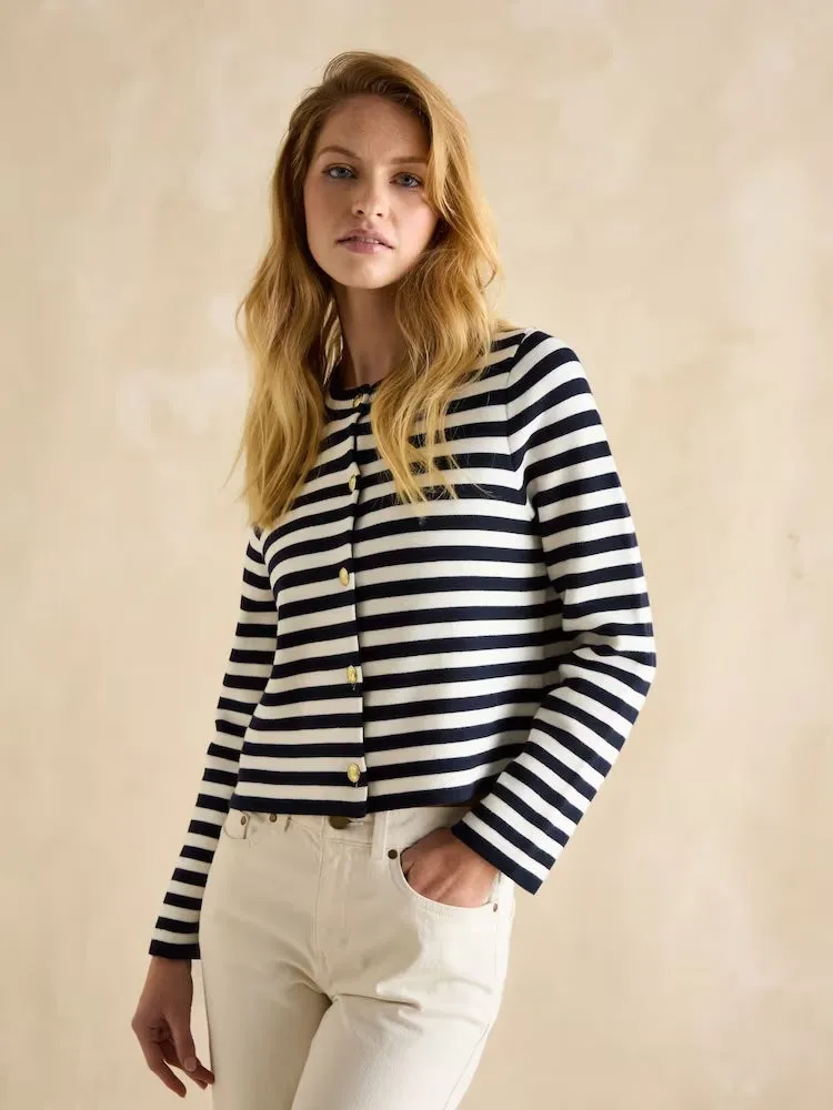Joules Catherine Cotton Striped Cardigan