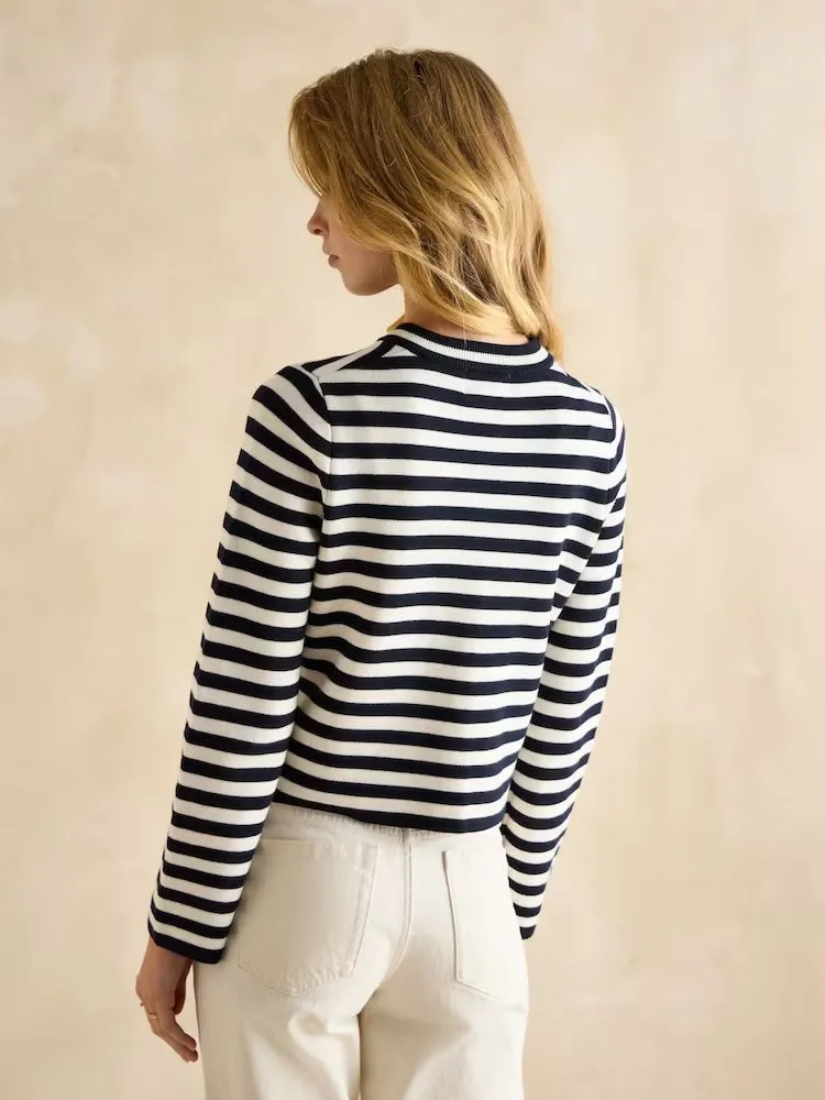 Joules Catherine Cotton Striped Cardigan