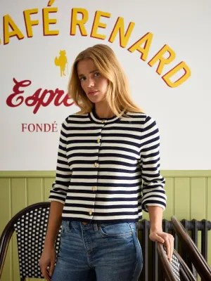 Joules Catherine Cotton Striped Cardigan