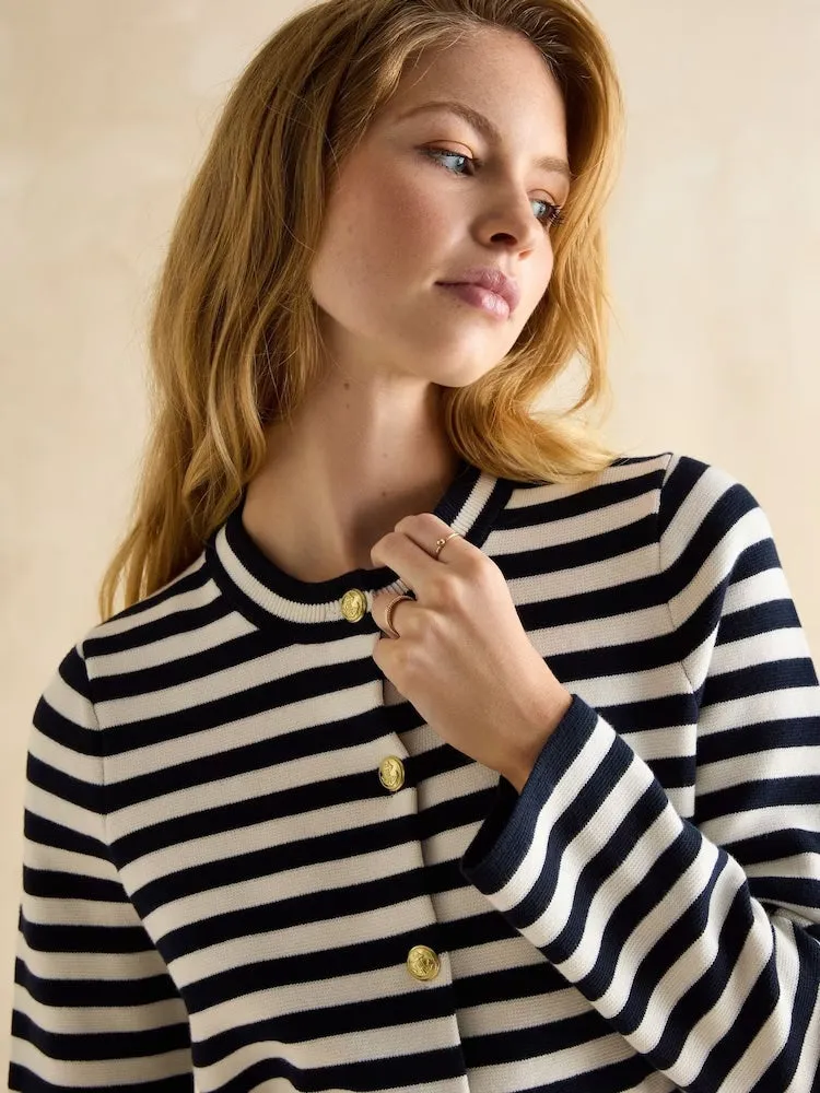 Joules Catherine Cotton Striped Cardigan