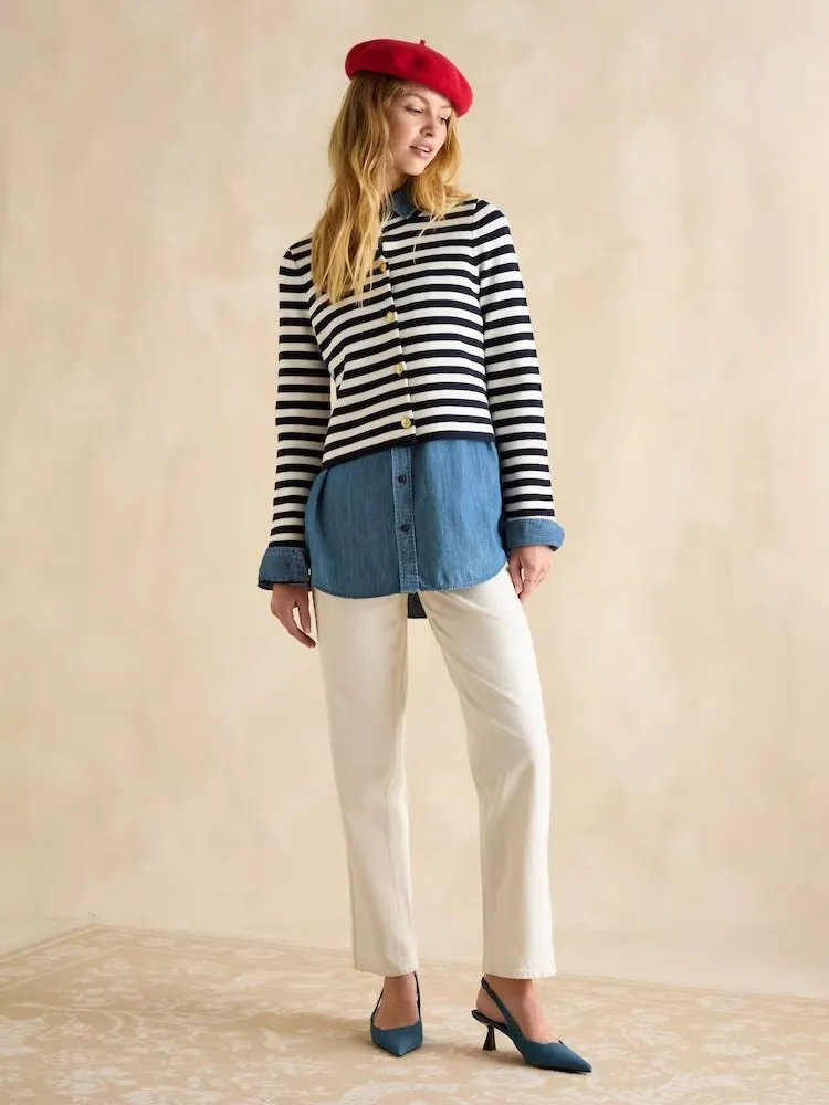 Joules Catherine Cotton Striped Cardigan