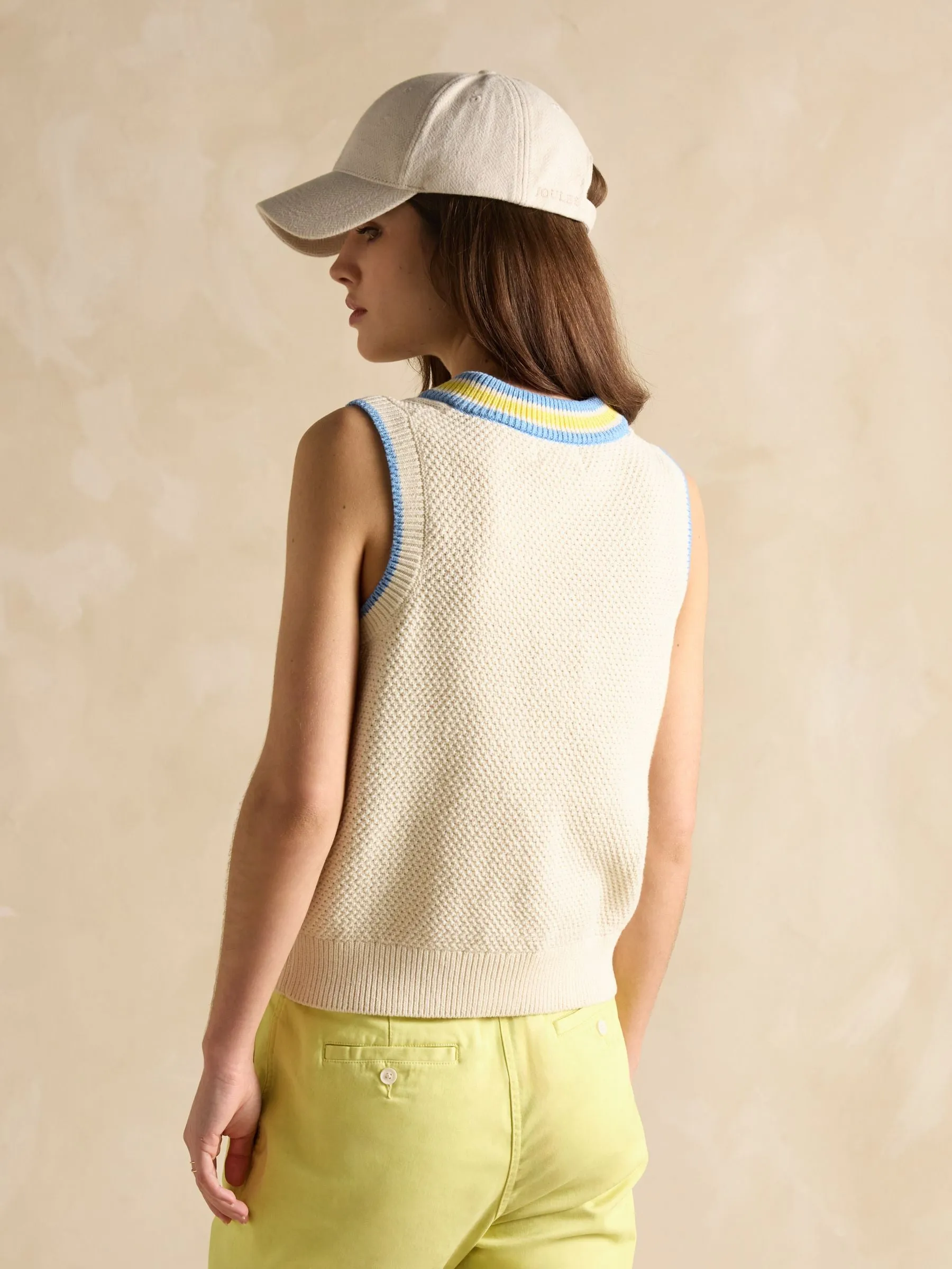 Joules Deuce Cable Knitted Cotton Vest
