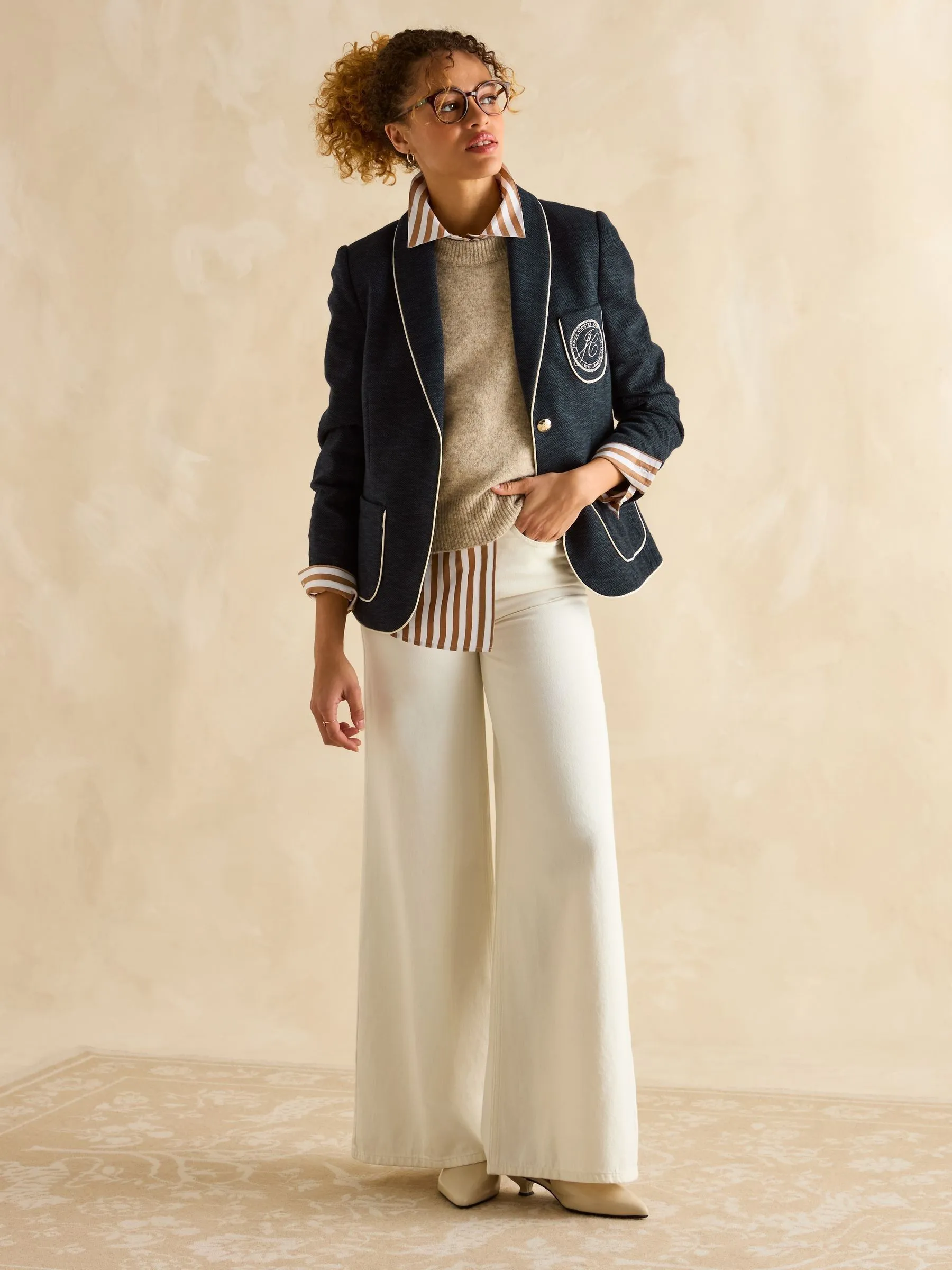 Joules Hartley Shawl Collar Blazer