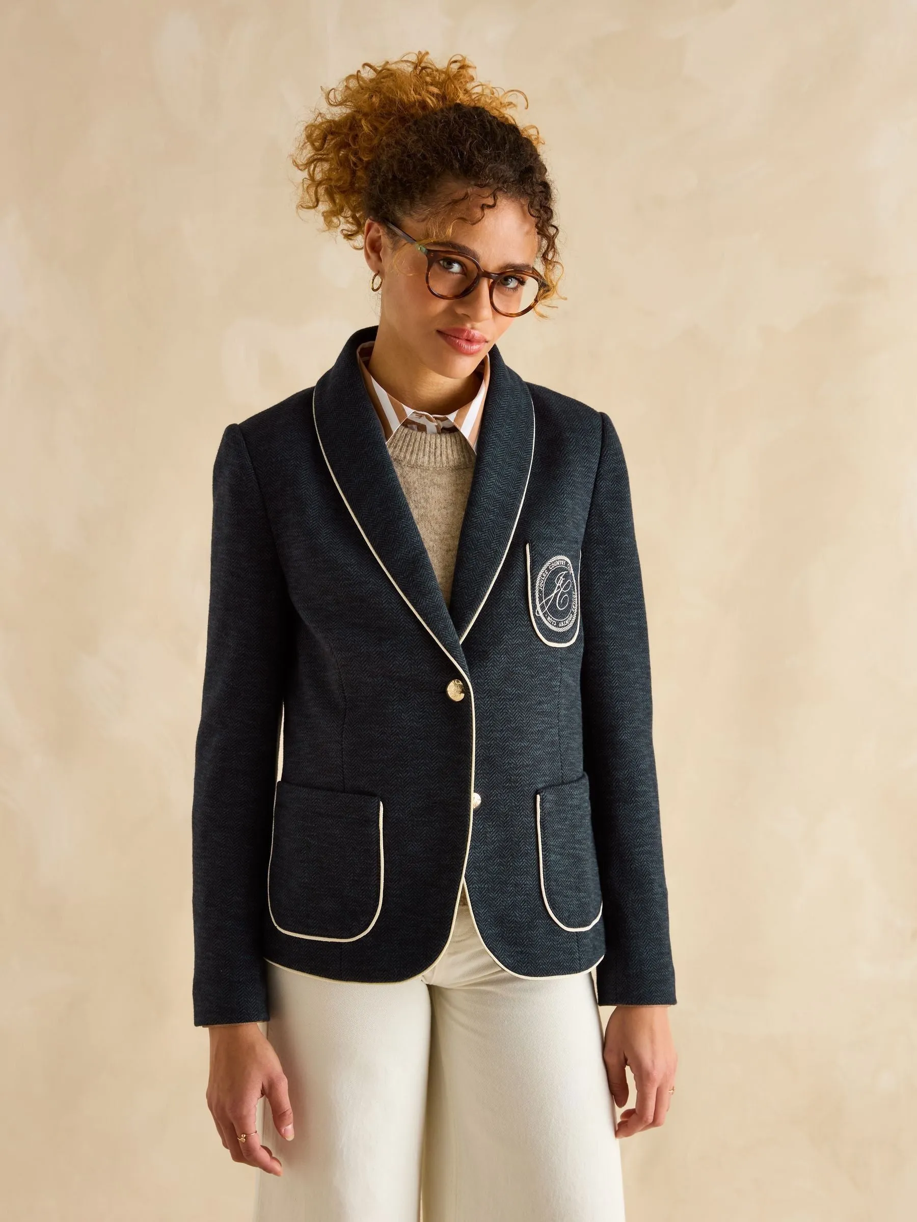 Joules Hartley Shawl Collar Blazer