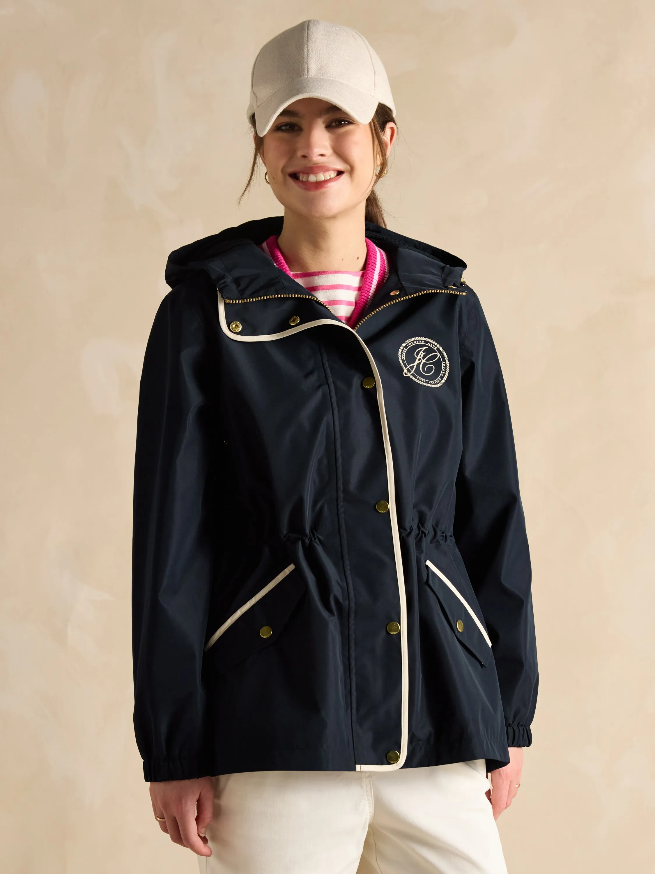 Joules Holt Packable Waterproof Raincoat with Hood
