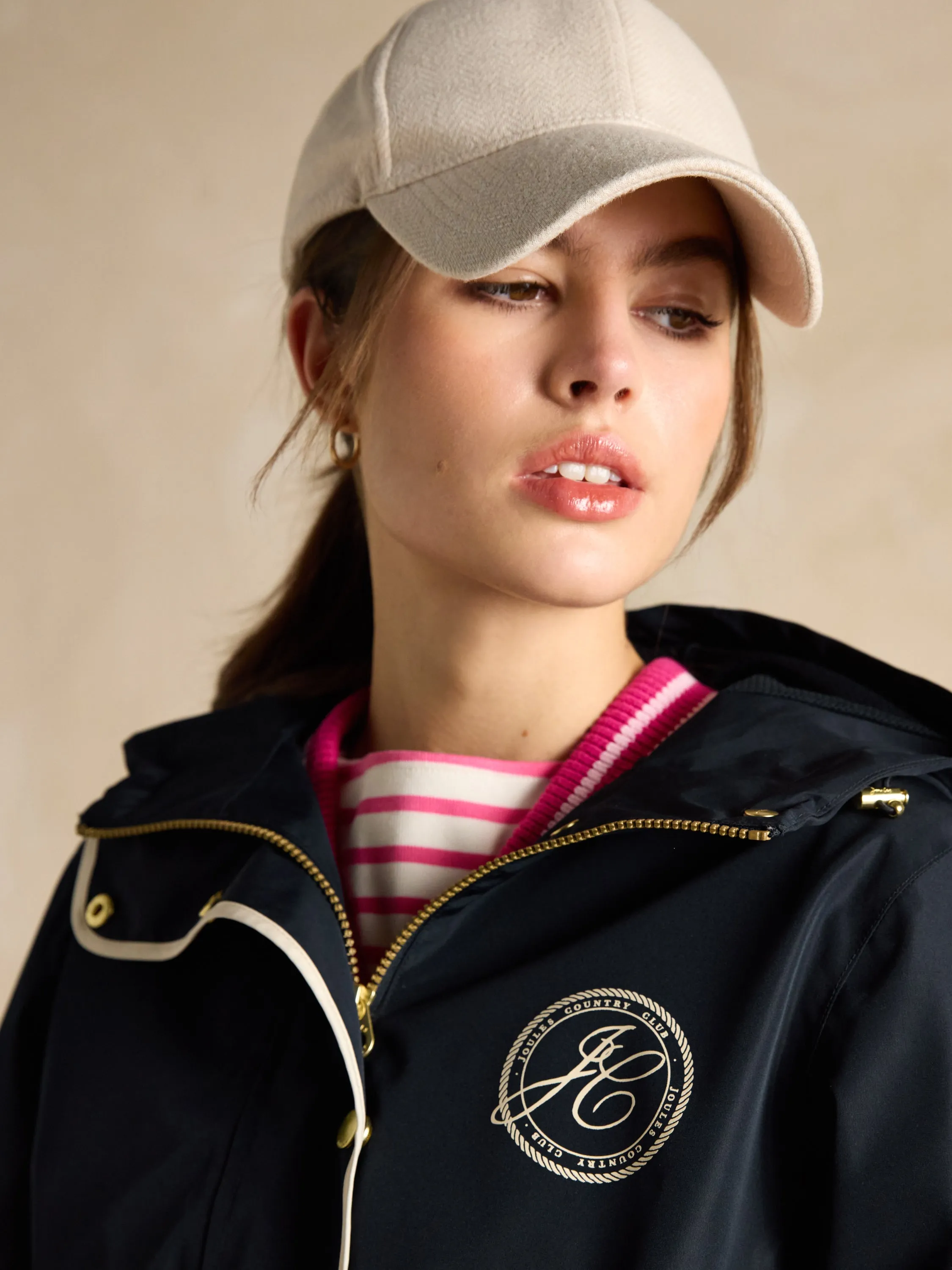 Joules Holt Packable Waterproof Raincoat with Hood