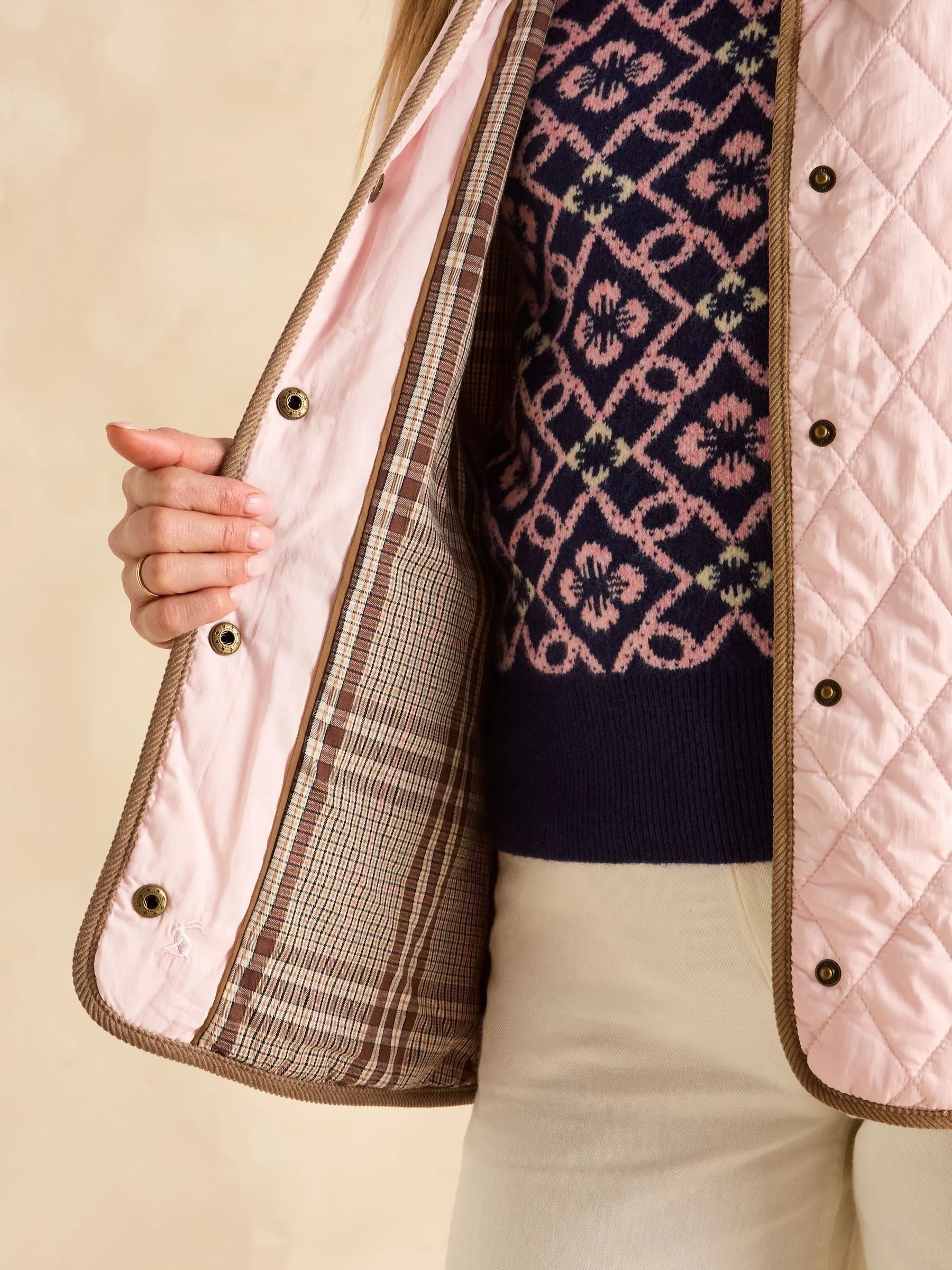 Joules Quinn Showerproof Diamond Quilted Coat