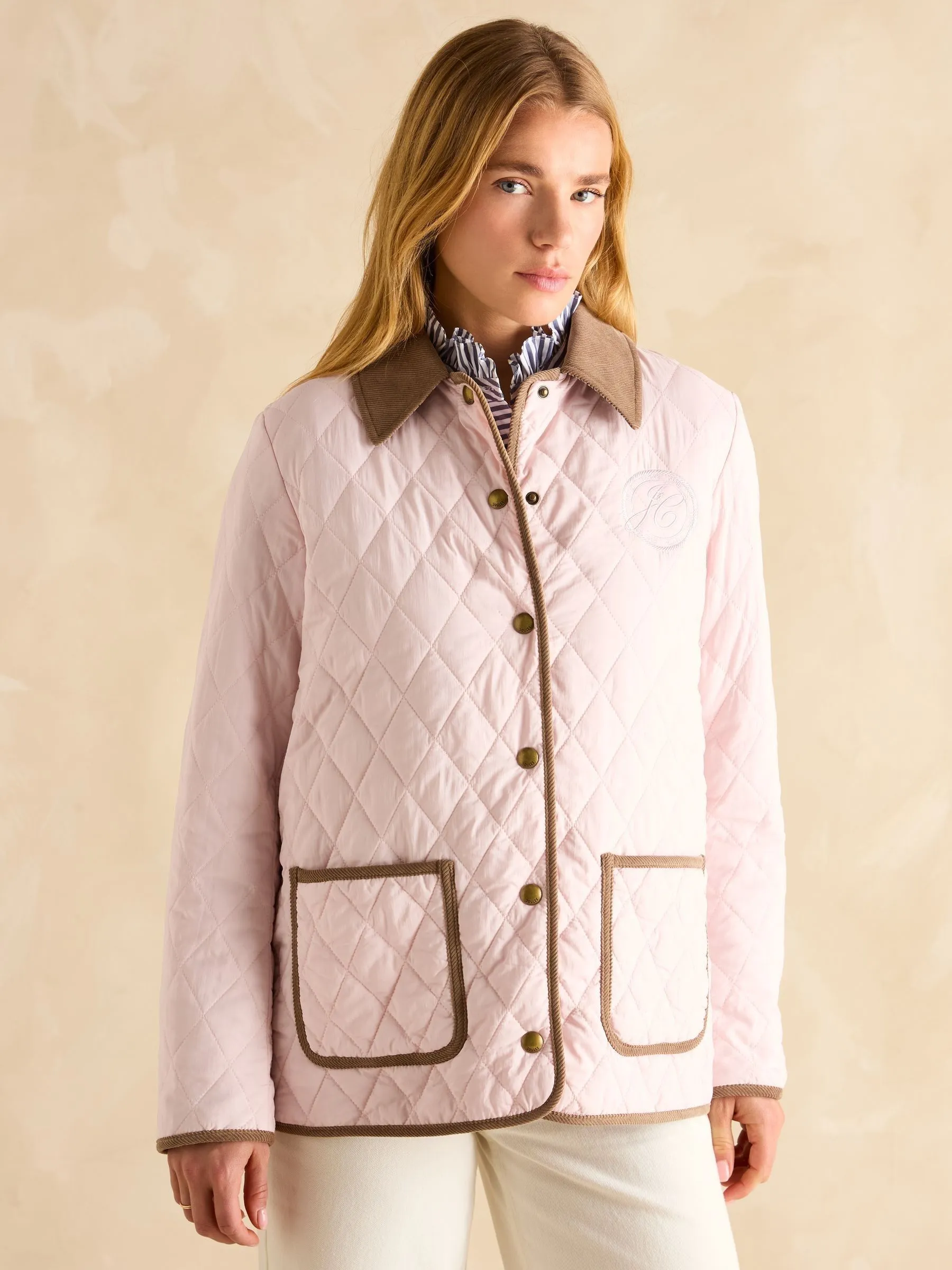 Joules Quinn Showerproof Diamond Quilted Coat