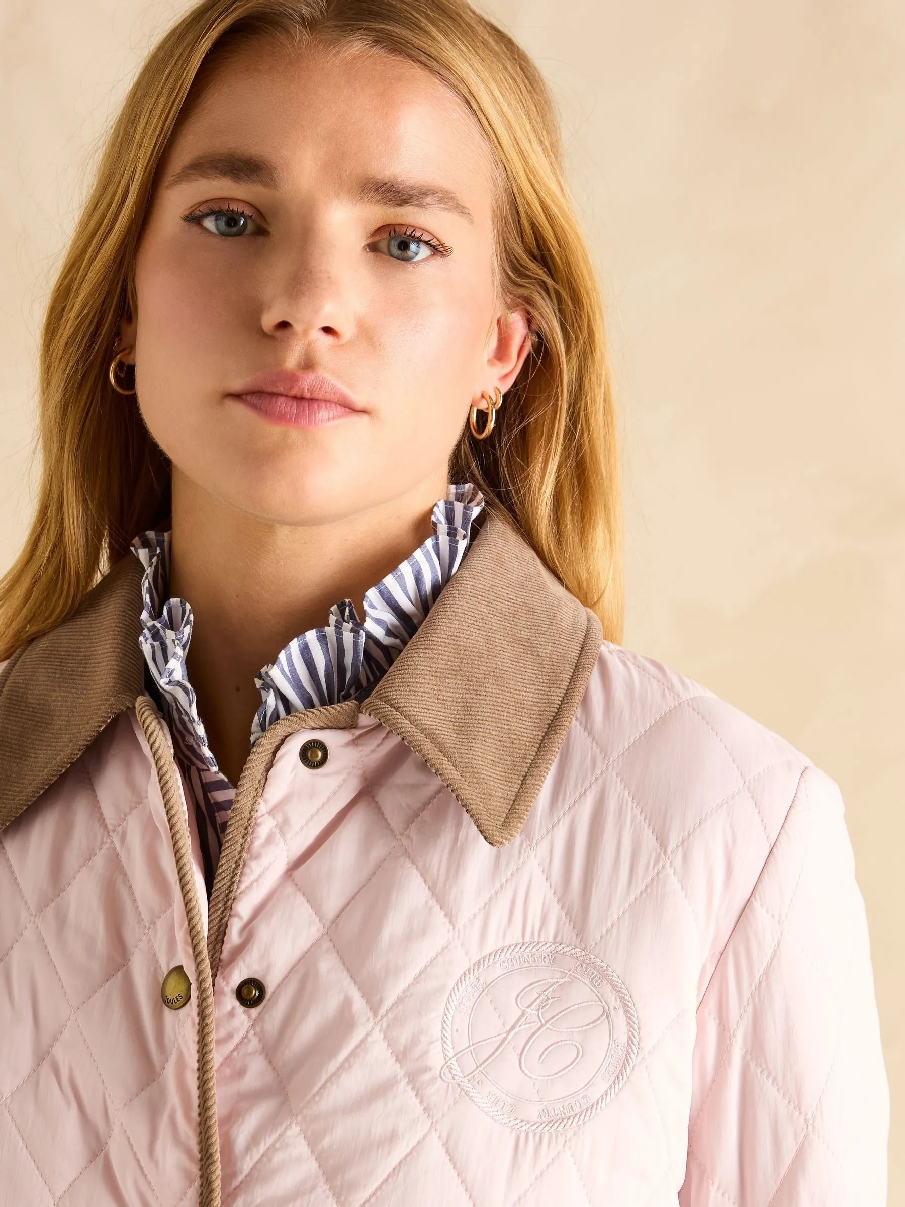 Joules Quinn Showerproof Diamond Quilted Coat