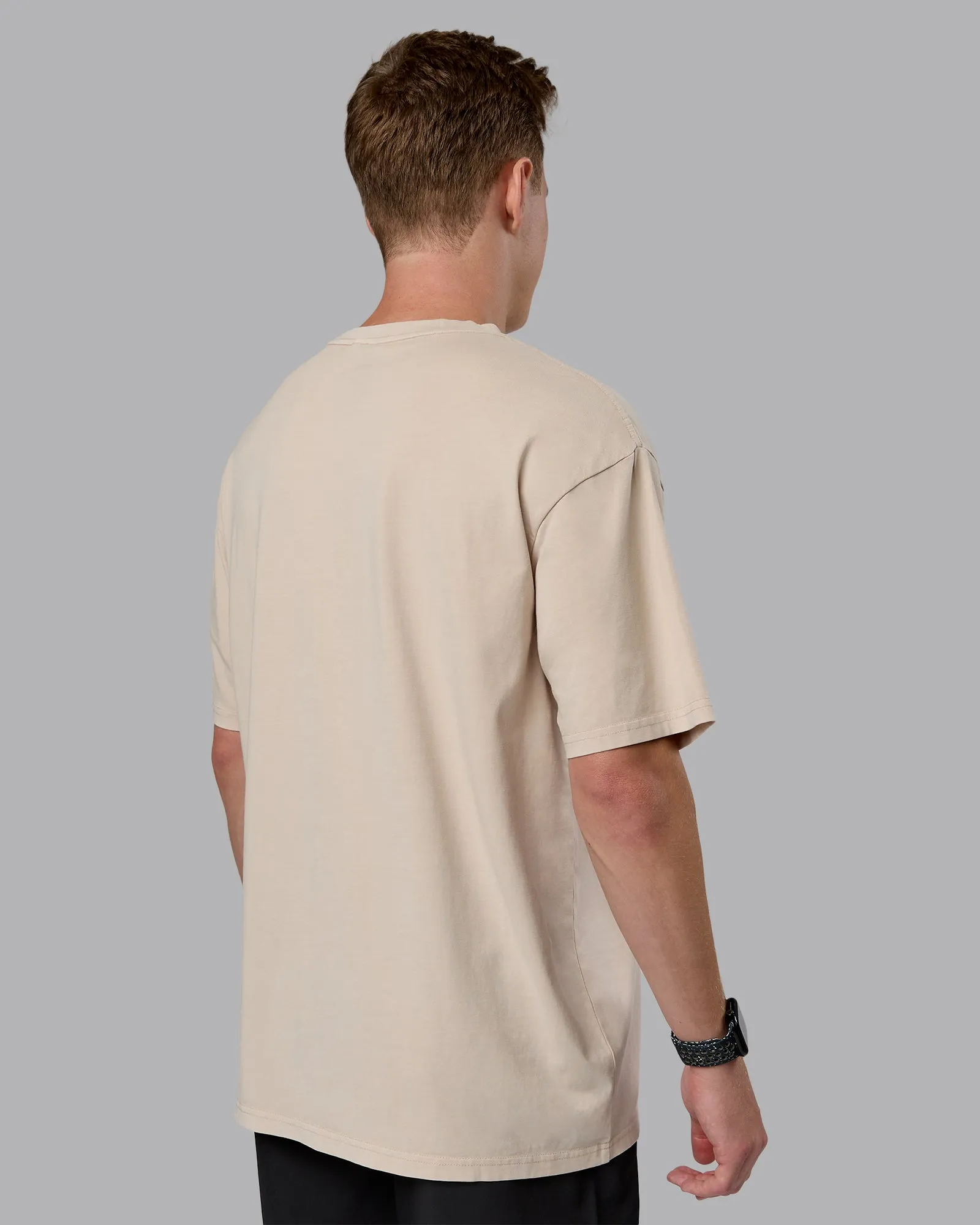 Journey FLXCotton Oversized Tee - Washed Shale Beige-Dark Moss