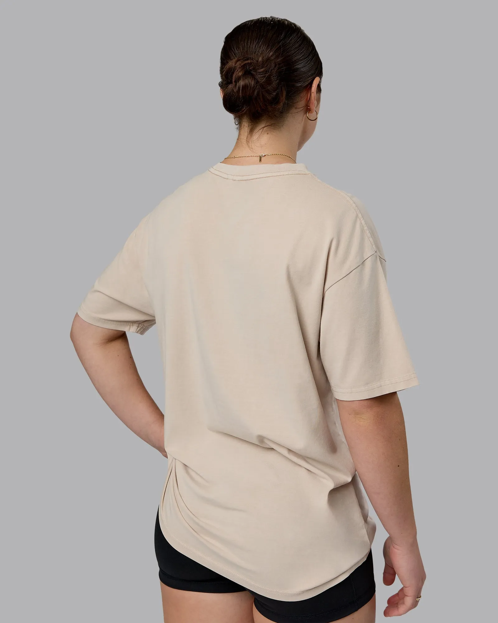 Journey FLXCotton Oversized Tee - Washed Shale Beige-Dark Moss