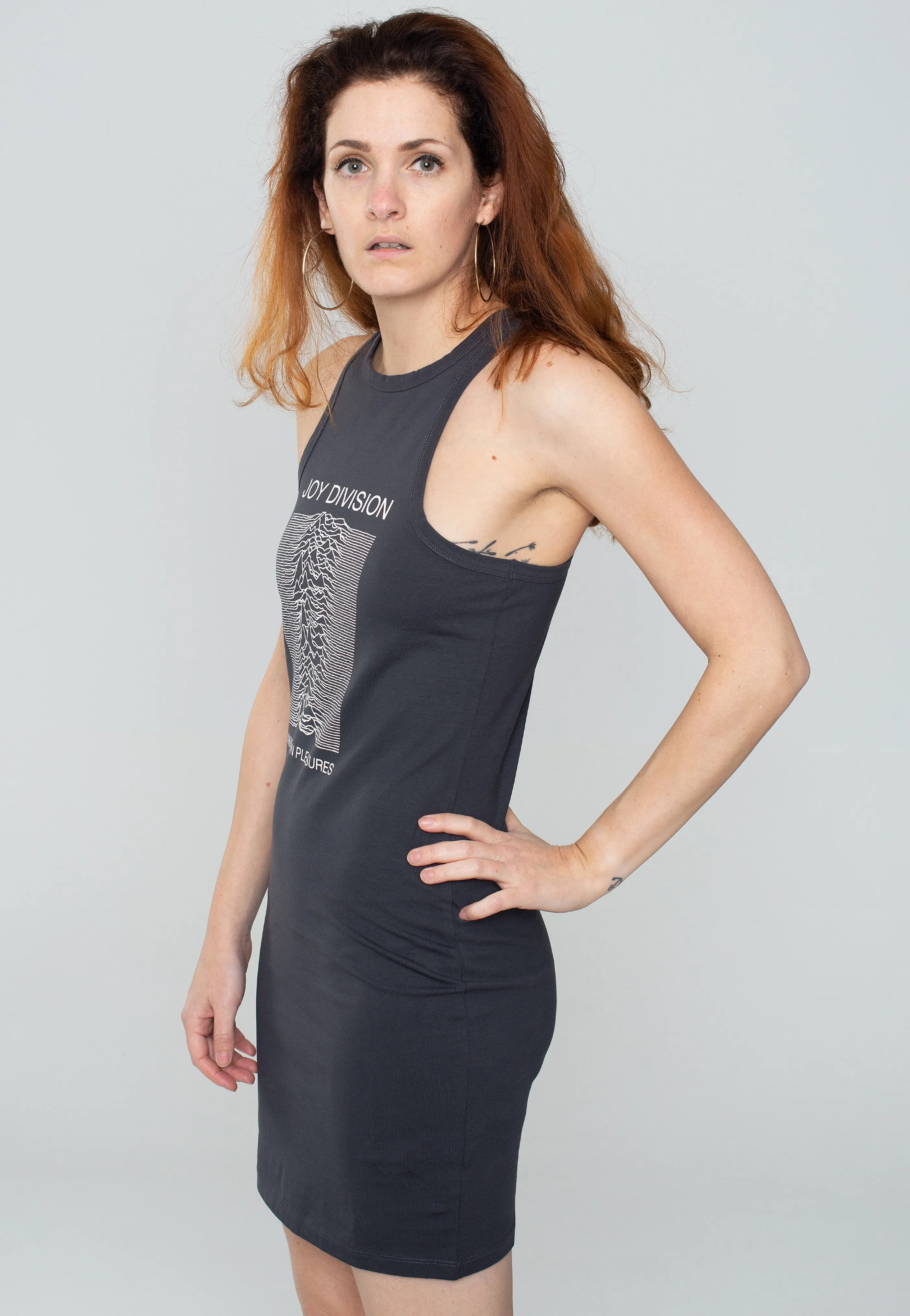 Joy Division - Unknown Pleasures Fitted Charcoal - Dress