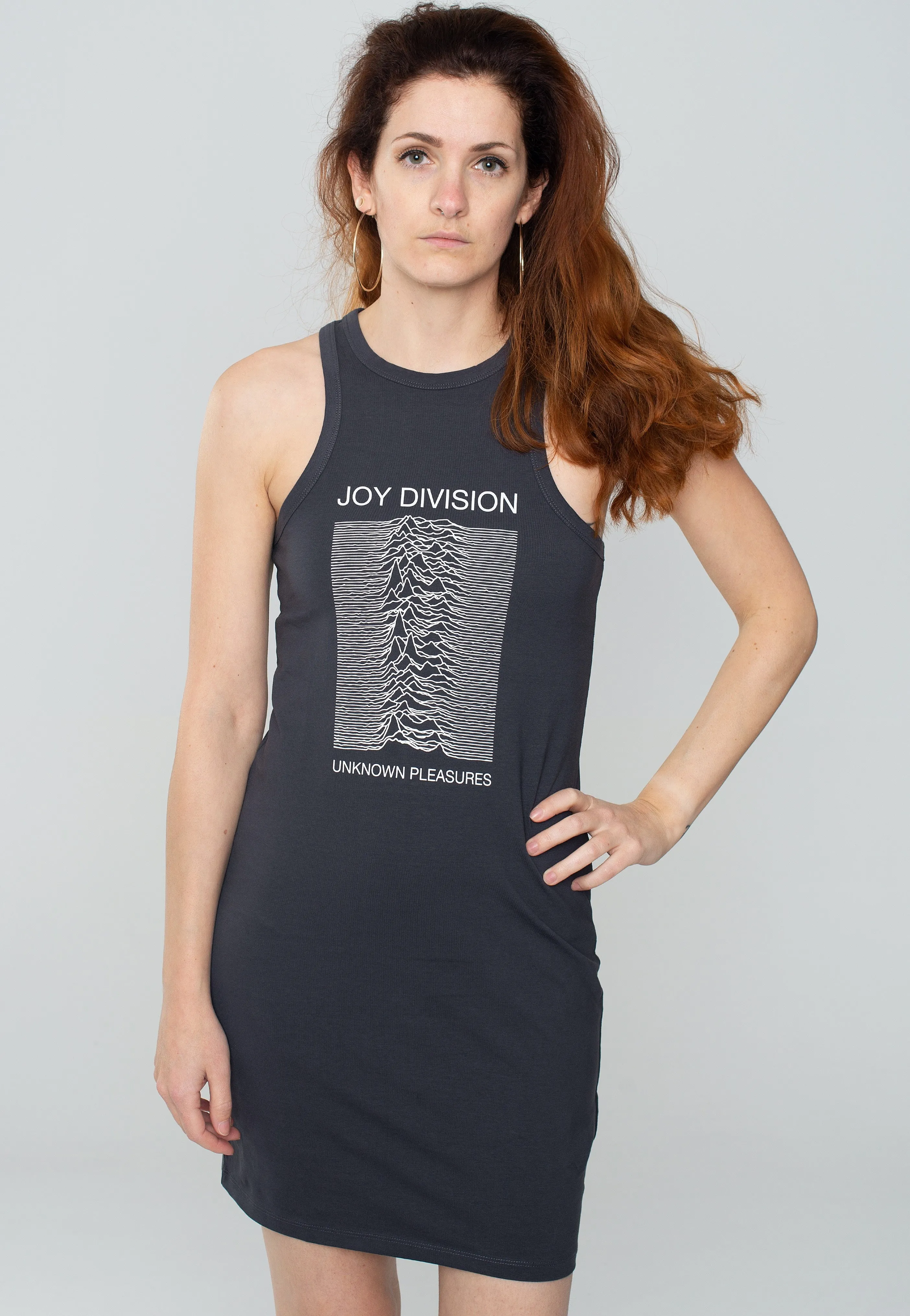 Joy Division - Unknown Pleasures Fitted Charcoal - Dress