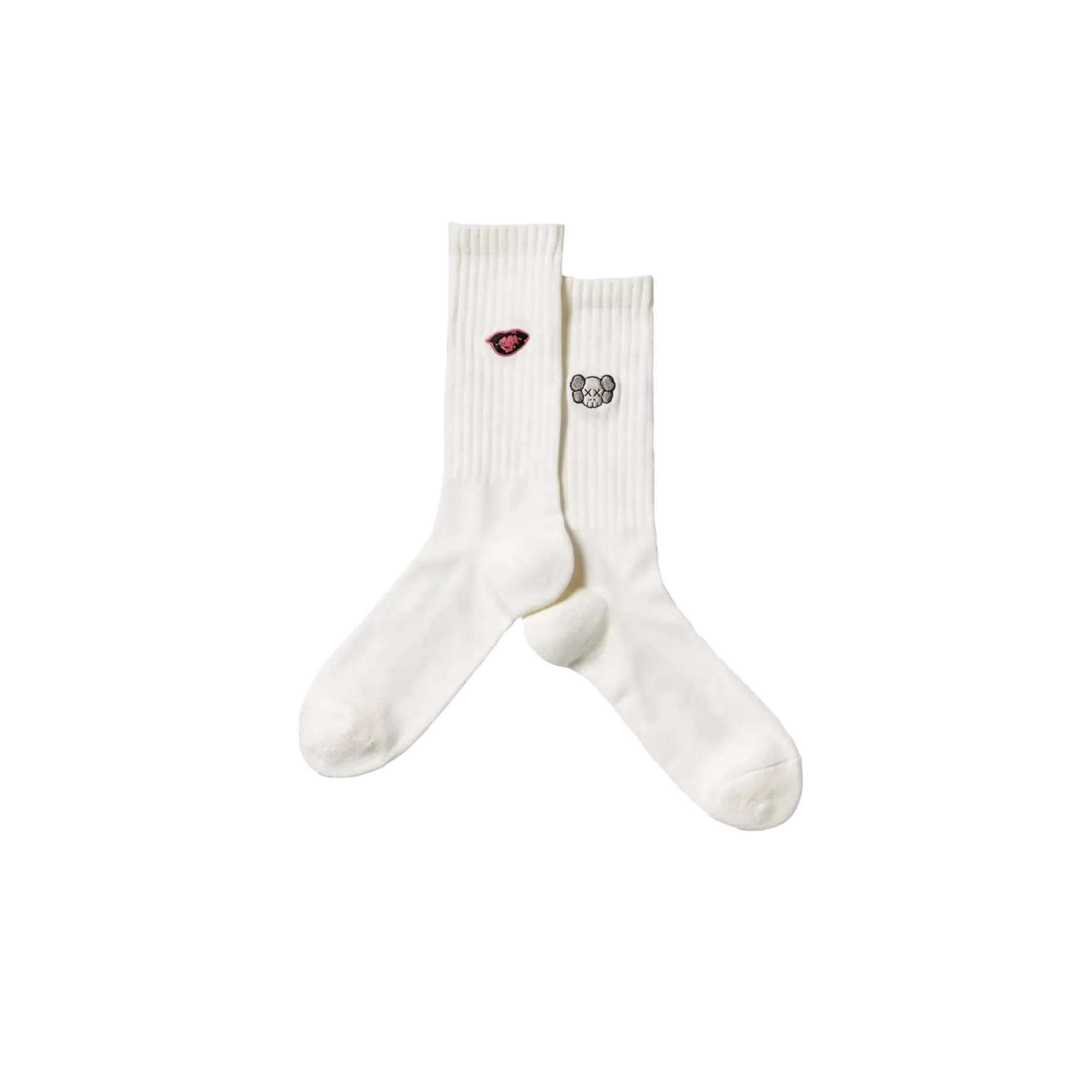 KAWS x Uniqlo x Warhol Lips Socks White