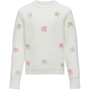 Kids ONLY Cloud Dancer Vira Life Flower Knit Blouse
