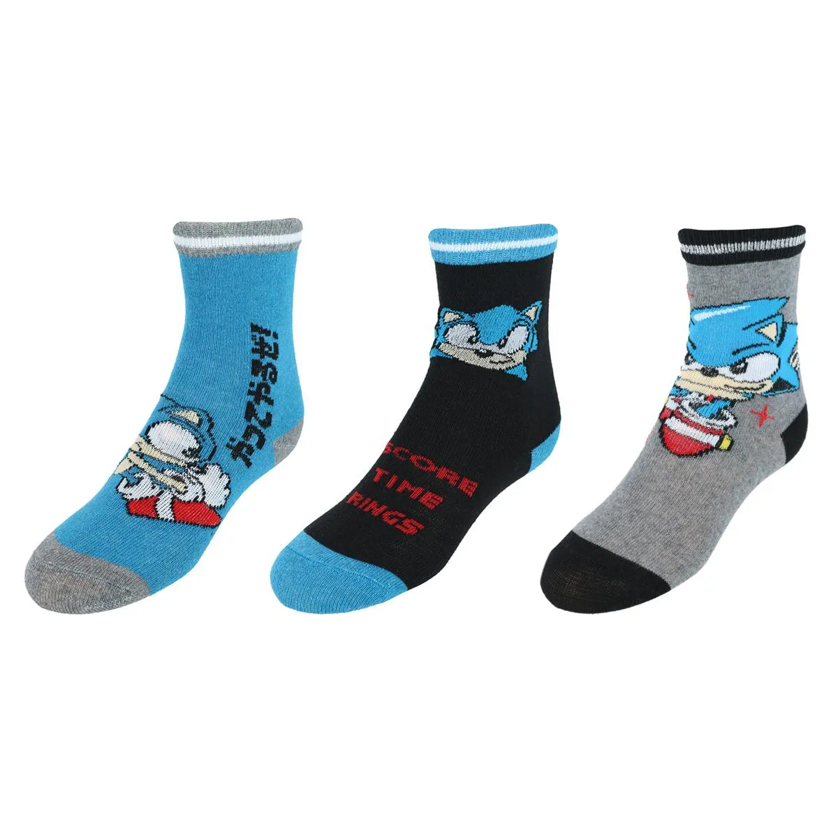 Kid's Sonic the Hedgehog Time Ring Novelty Socks (3 Pack)