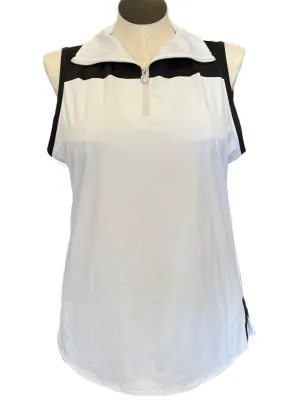 Kinona White Keep It Covered Sleeveless Women's Golf Top Size XL MSP$106