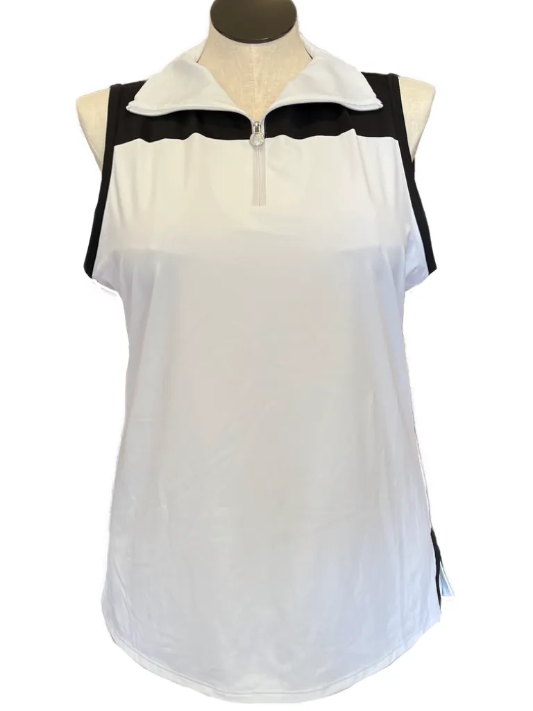 Kinona White Keep It Covered Sleeveless Women's Golf Top Size XL MSP$106