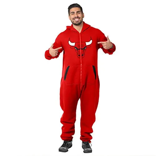 Klew NBA Basketball Men's Chicago Bulls Logo Suit, Red