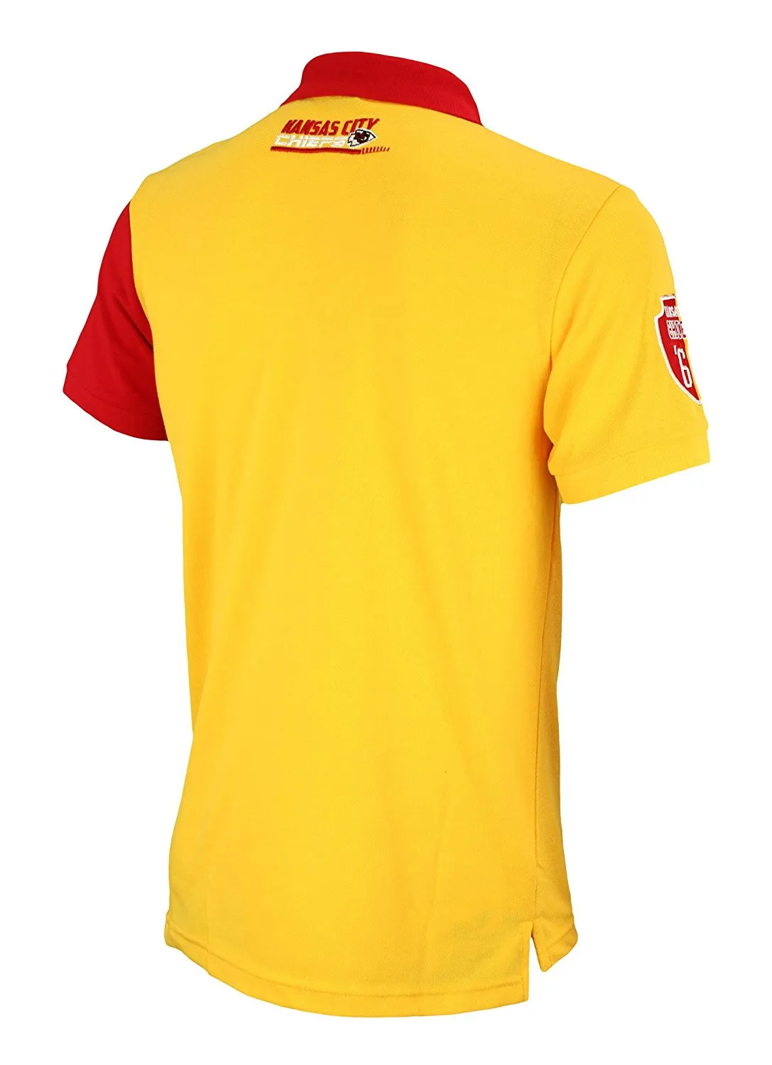 KLEW NFL Football Men's Kansas City Chiefs Rugby Diagonal Stripe Polo Shirt