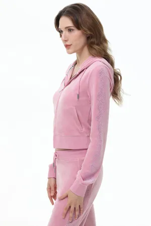 Lace Rhinestone Classic Hoodie by Juicy Couture