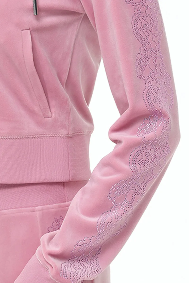Lace Rhinestone Classic Hoodie by Juicy Couture