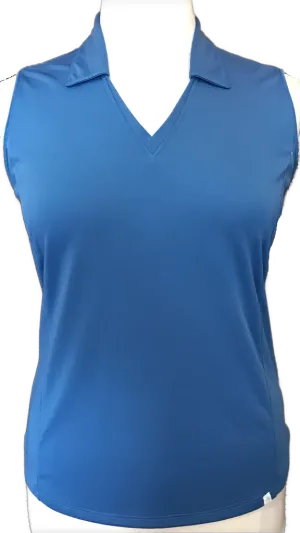 Lady Hagen Blue V-Neck Sleeveless Golf Polo Size XL