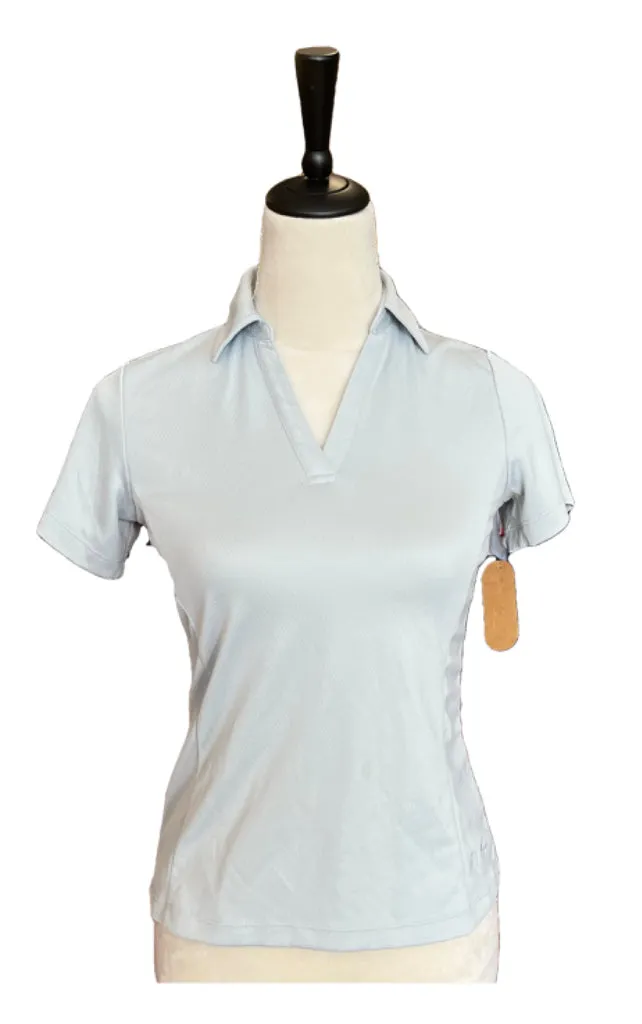 Lady Hagen Gray V-Neck Golf Polo Size XS