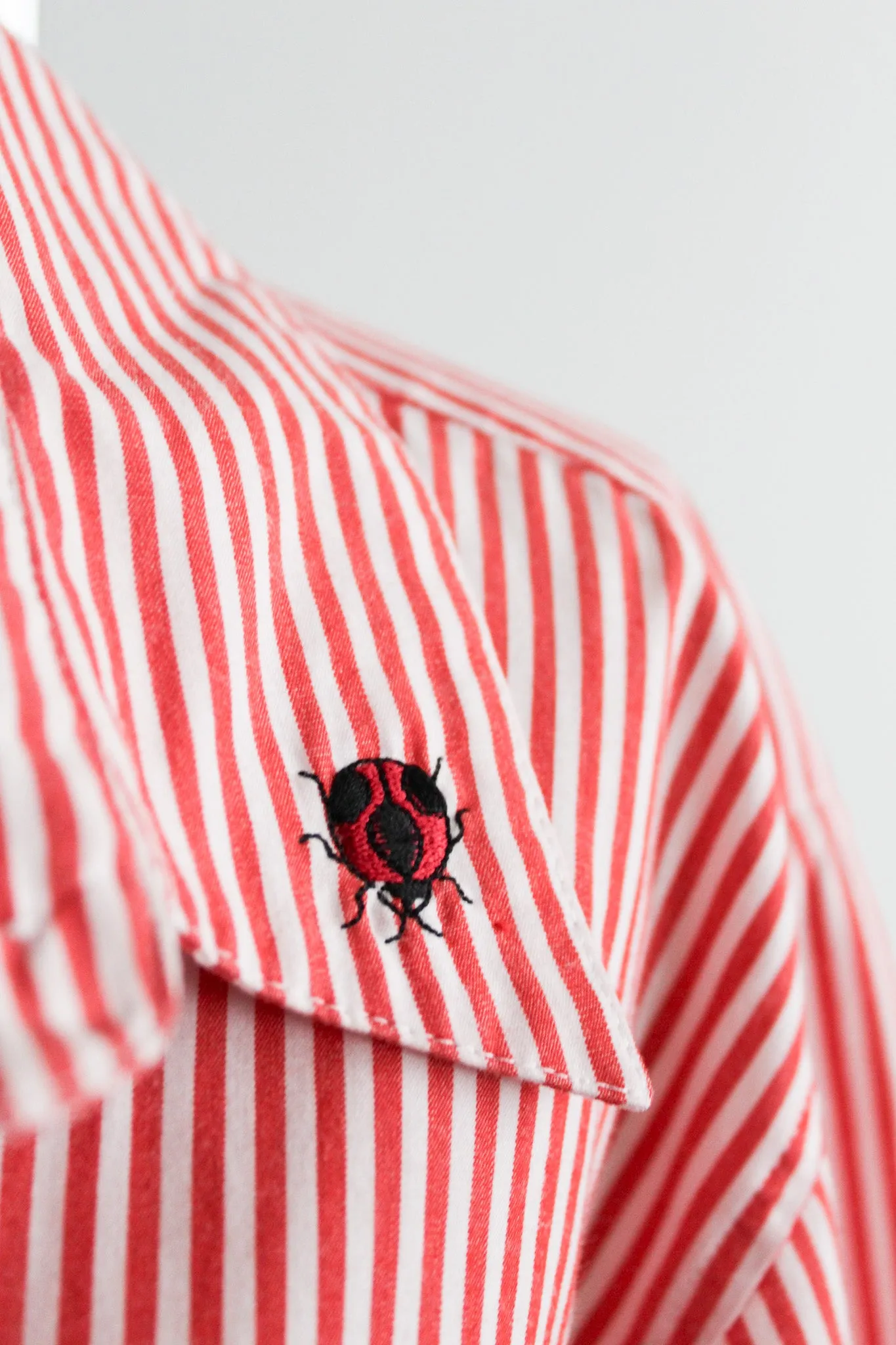 ladybug striped button up 1919 Vintage