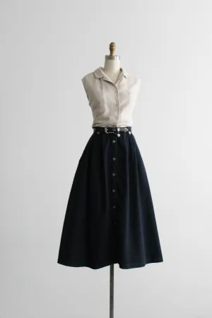 laurel lake denim midi skirt 1919 Vintage