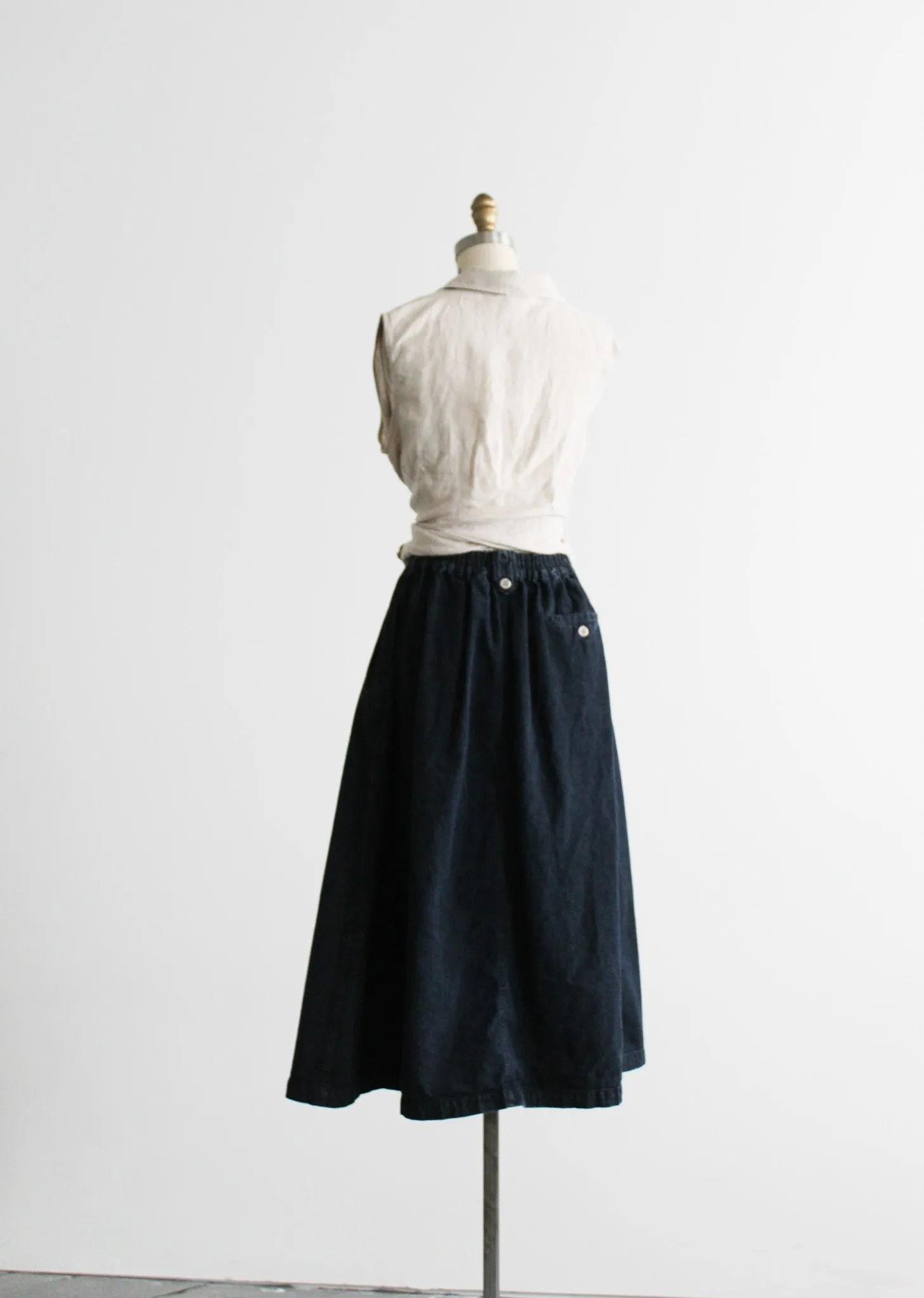 laurel lake denim midi skirt 1919 Vintage