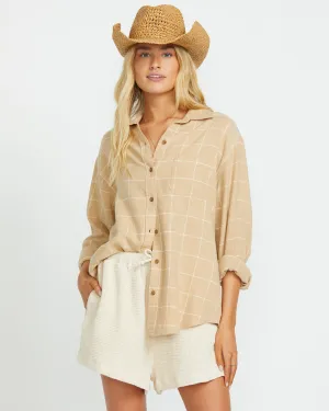 Layer Up Long Sleeve Shirt - Khaki Billabong