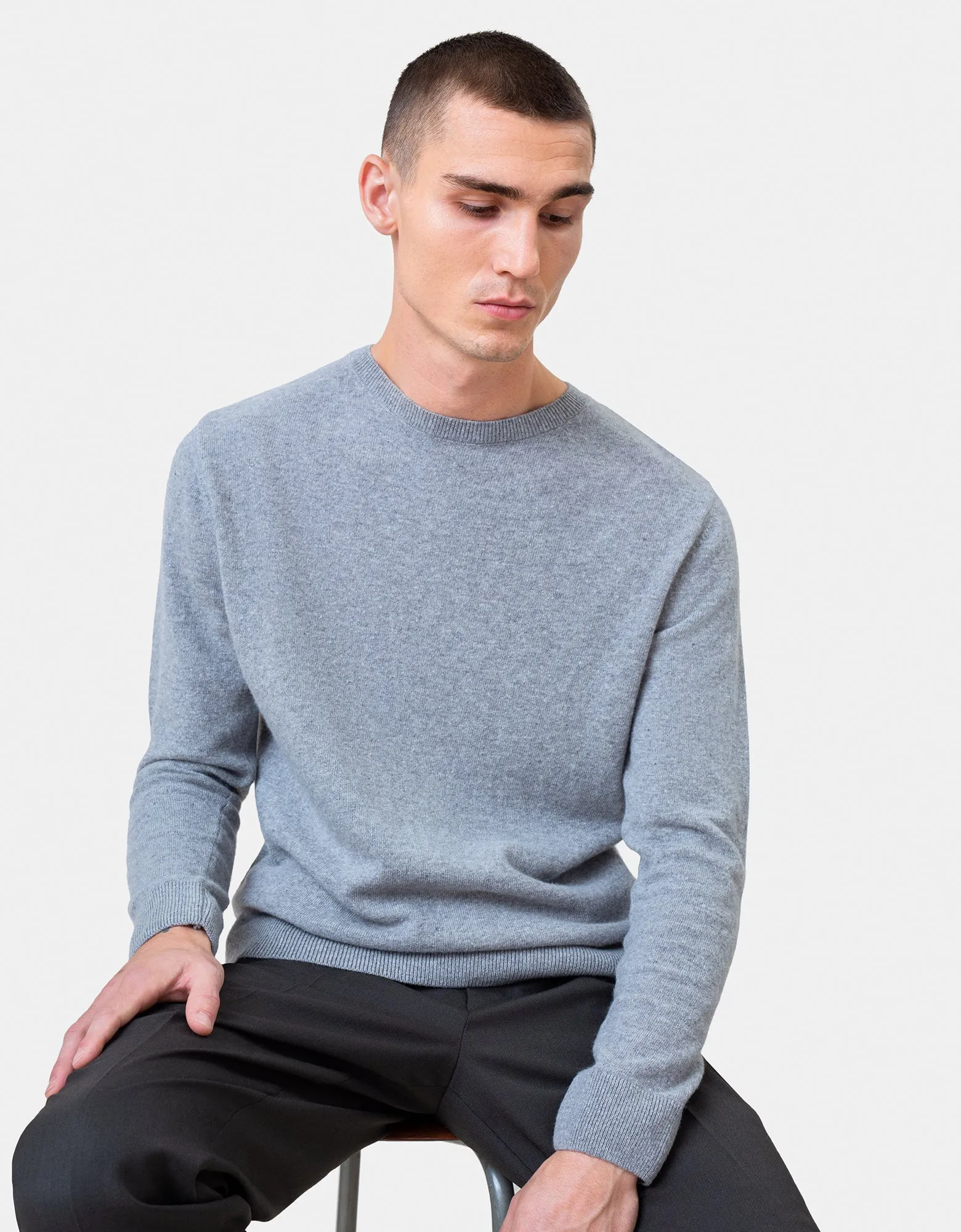 Light Merino Wool Crew - Purple Haze