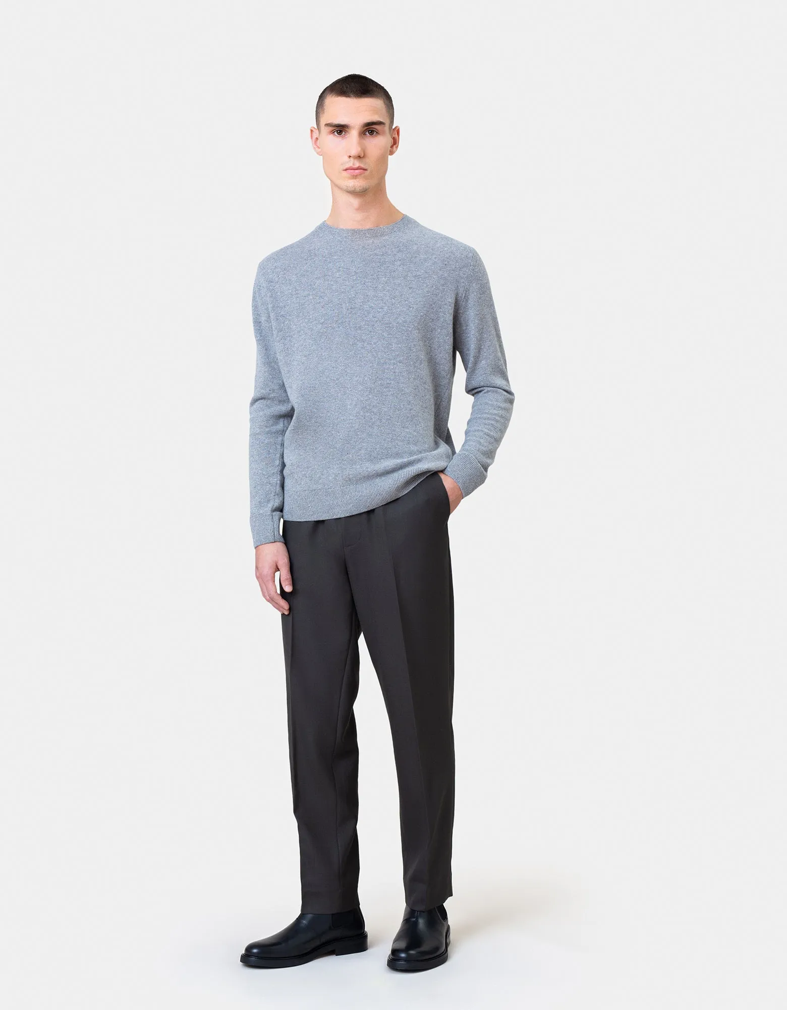 Light Merino Wool Crew - Purple Haze