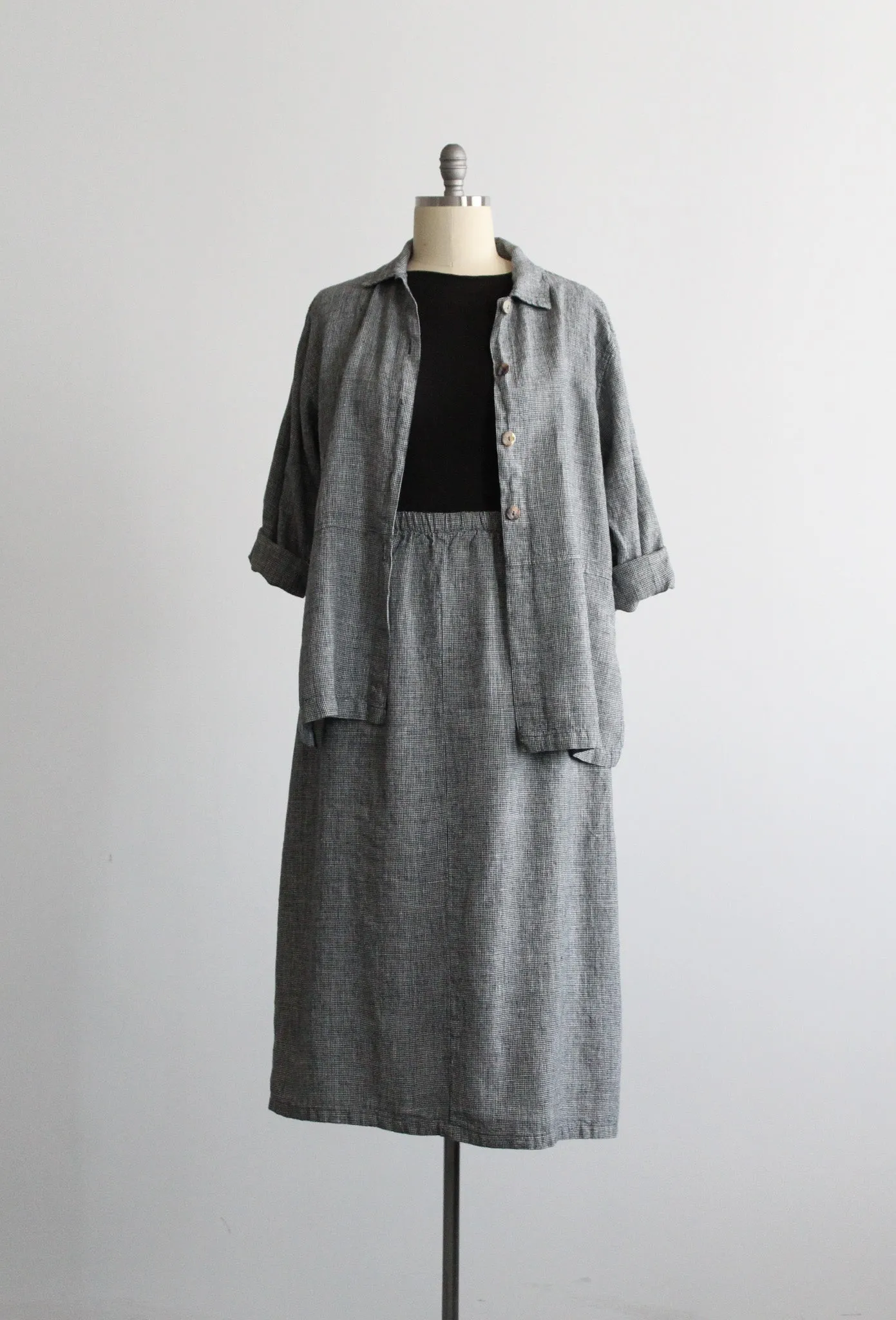 linen gingham dress set 1919 Vintage